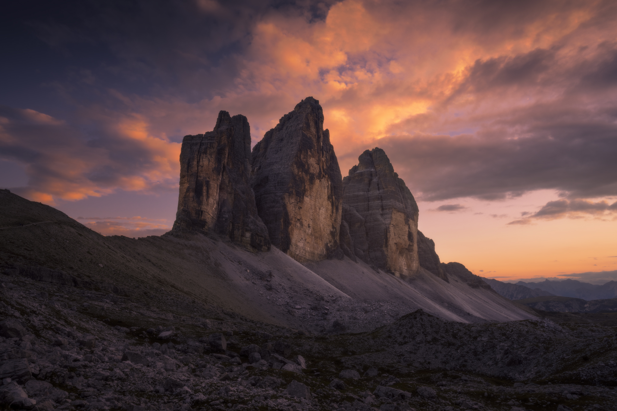 Tre Cime on fire