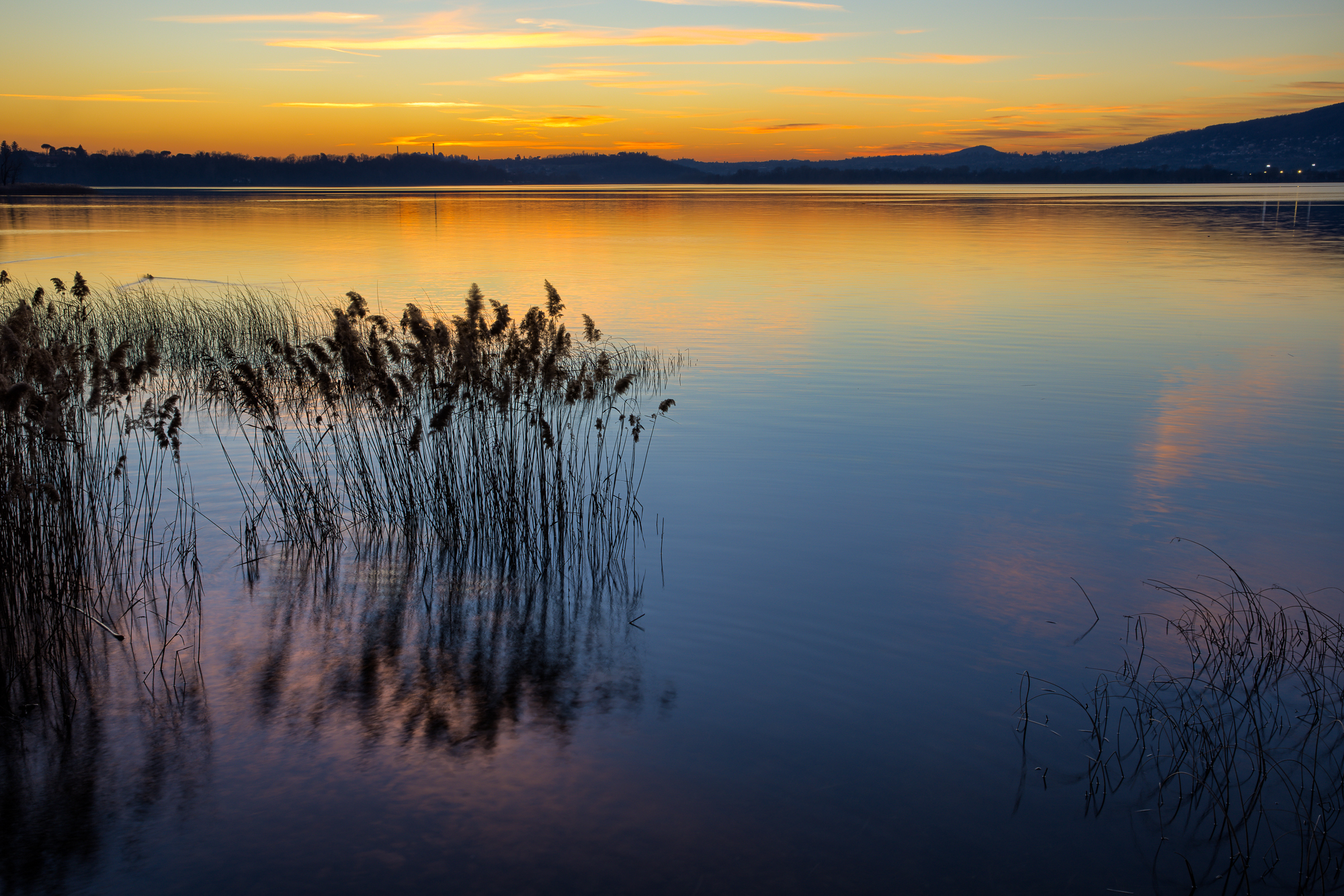 Sunset over Lake Pusiano