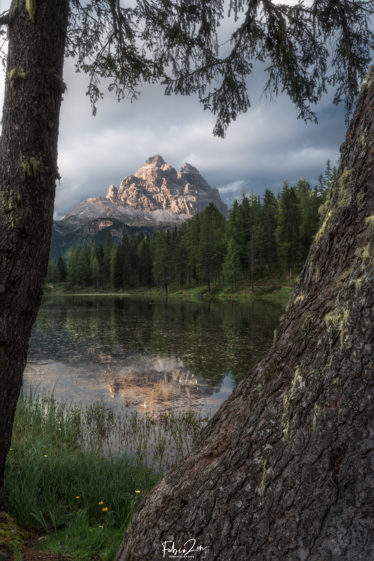 The Three Peaks framed naturally.