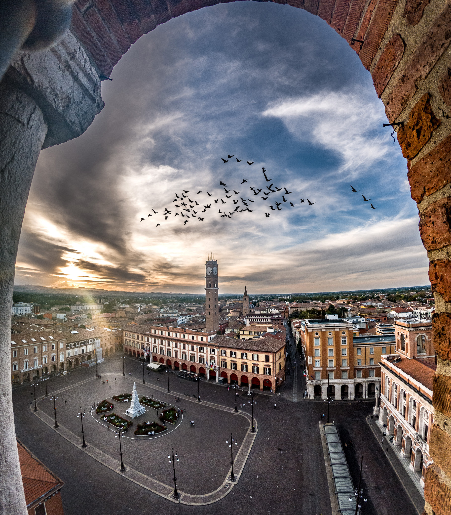 The view of Forlì from the bell tower of San Mercuria...