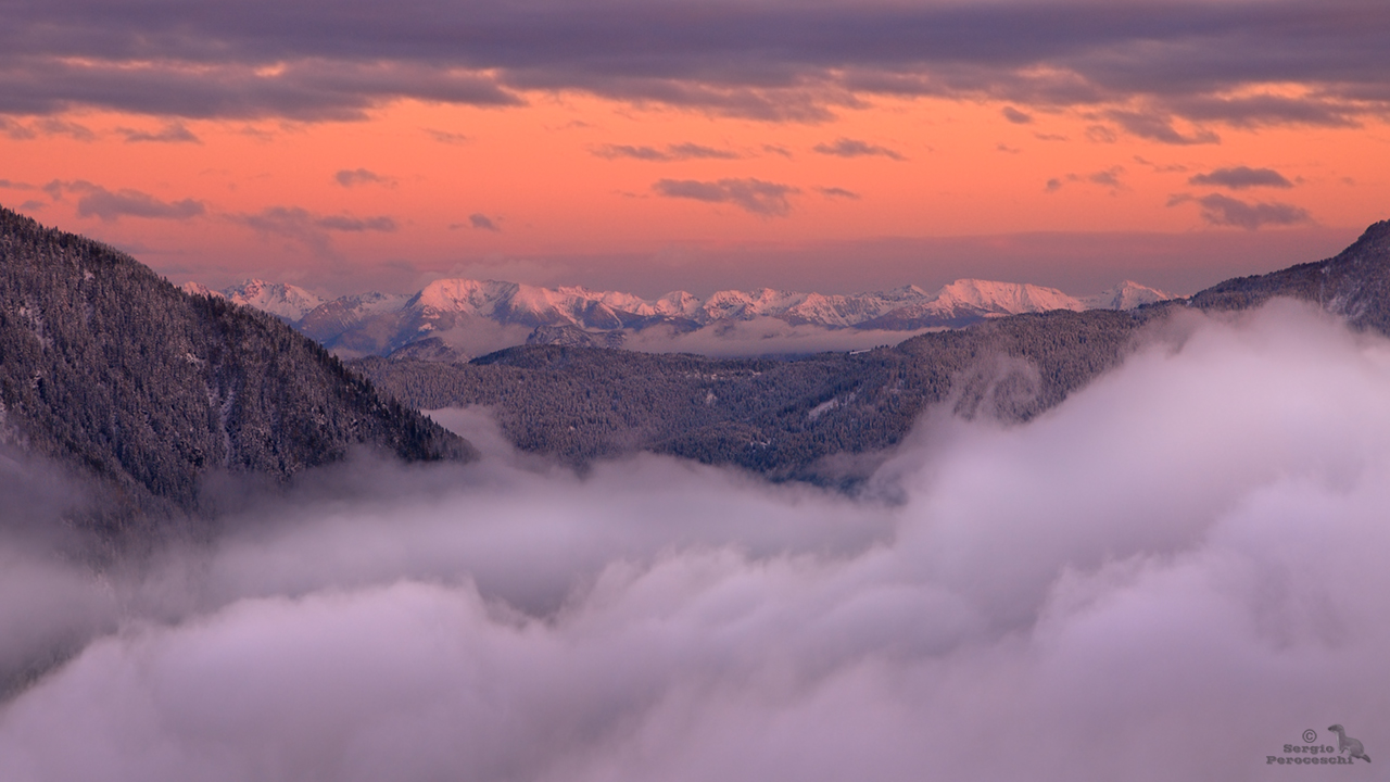 Tramonto dopo la prima nevicata