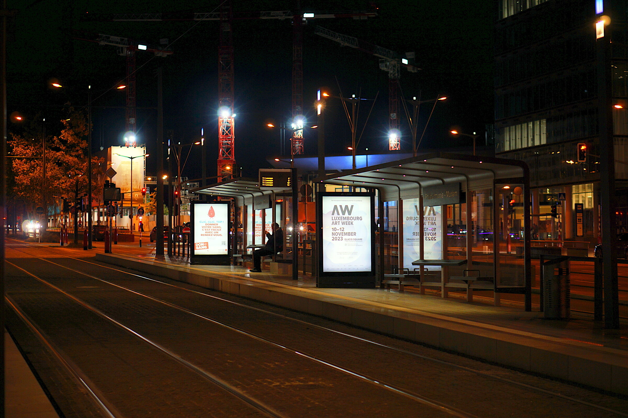 waiting for the tram