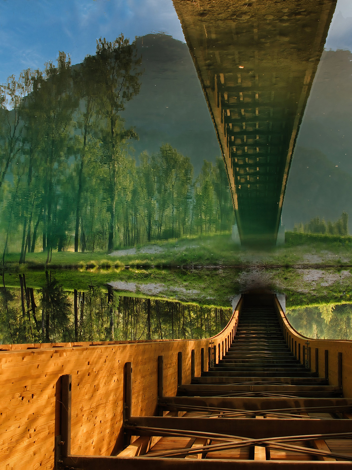 Municipality of Trasaghis, Lake Cavazzo, pedestrian bridge