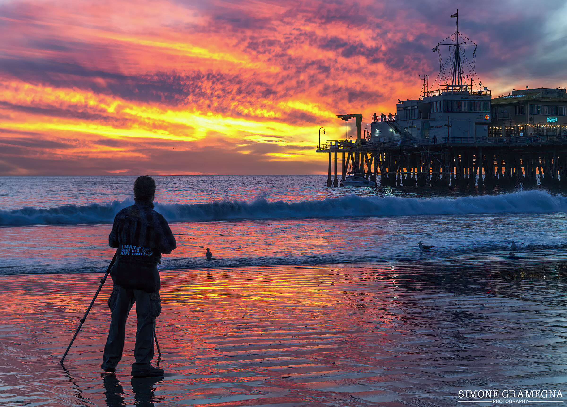 Santa Monica Pier al tramonto