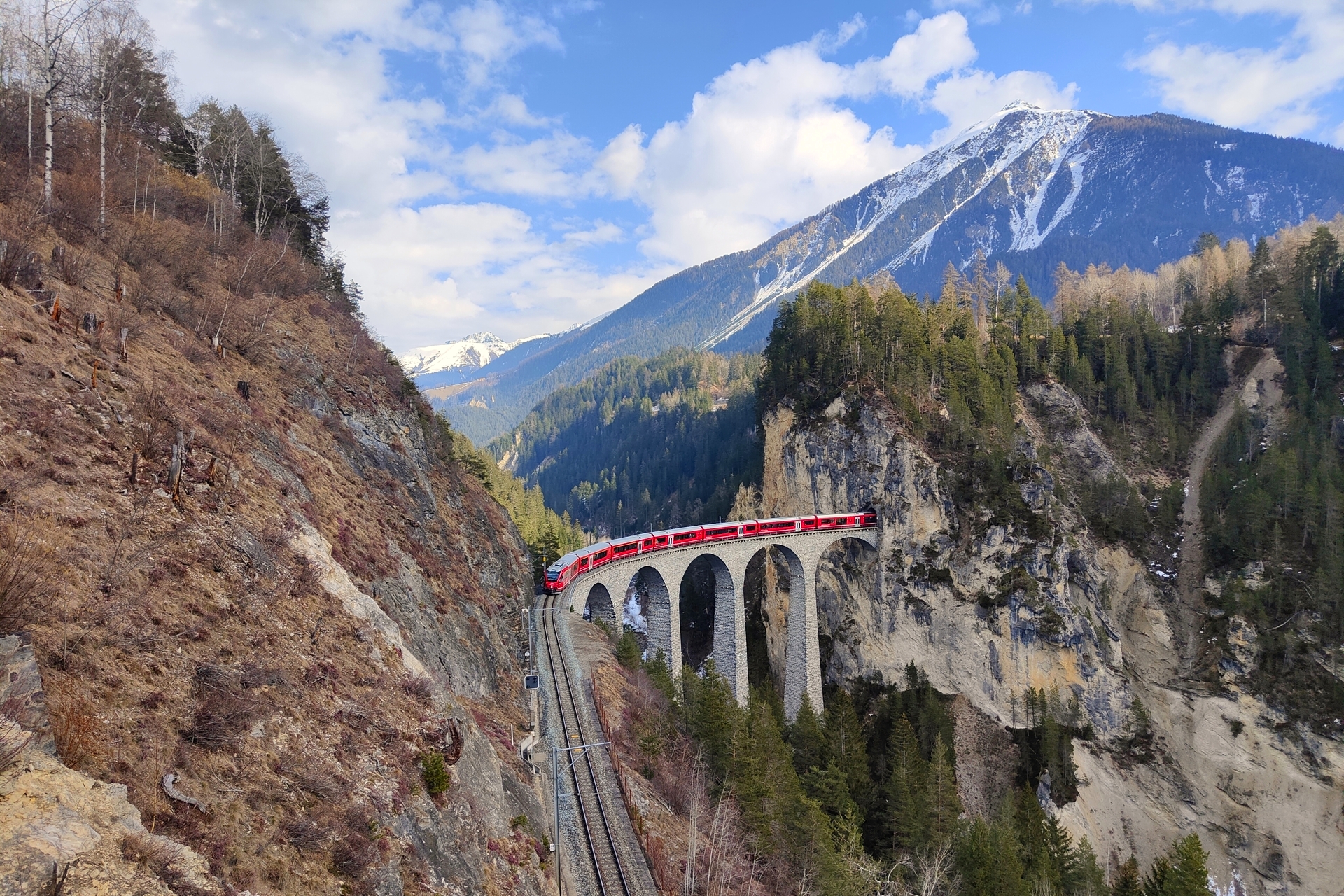 Viadotto Landwasser,trenino rosso del Bernina.