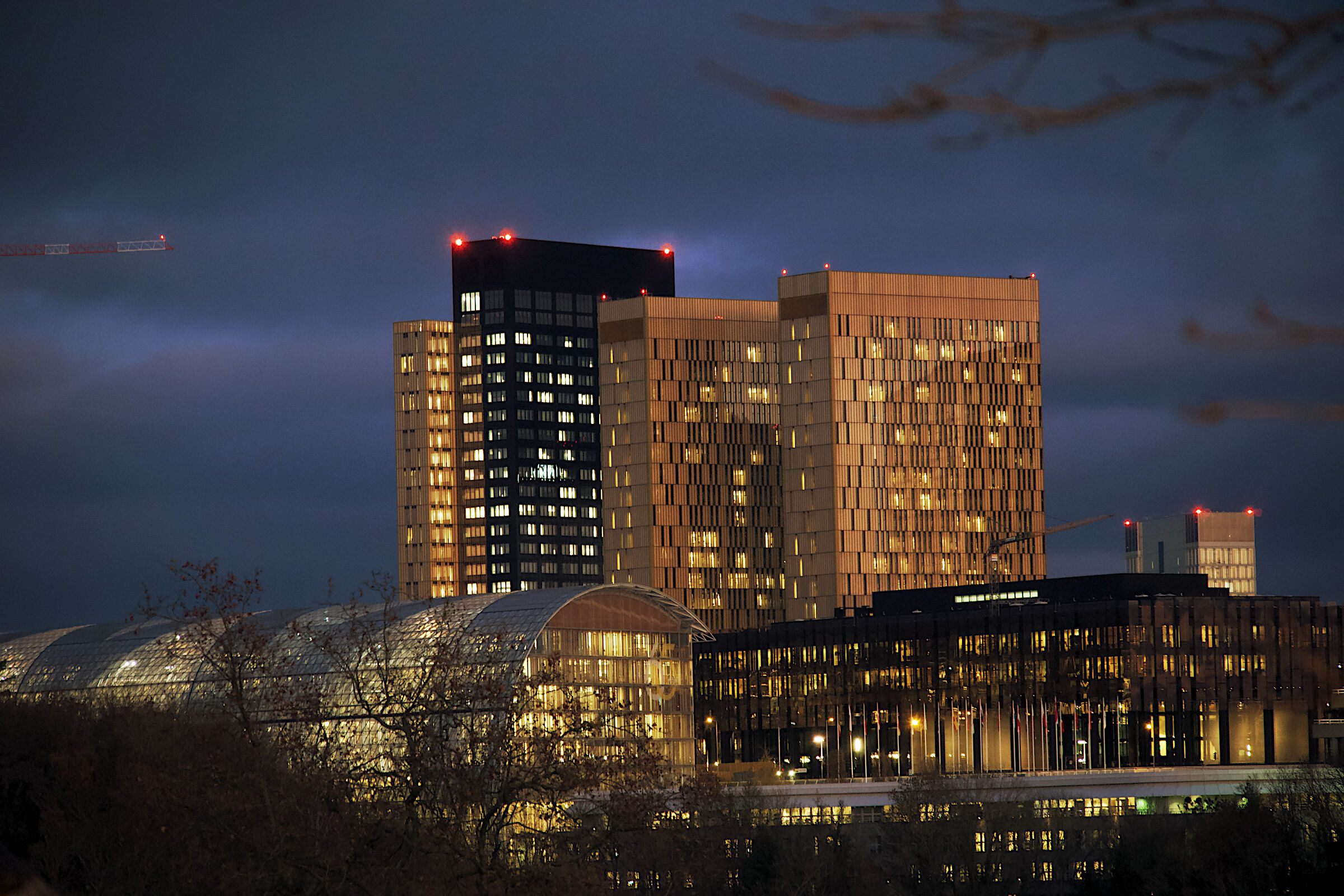winter sunset on european court of justice