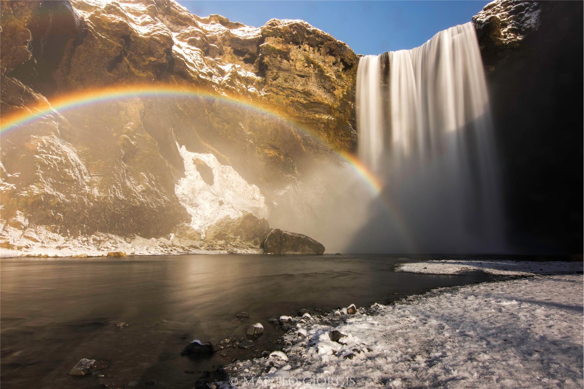 Skogafoss with rainbow