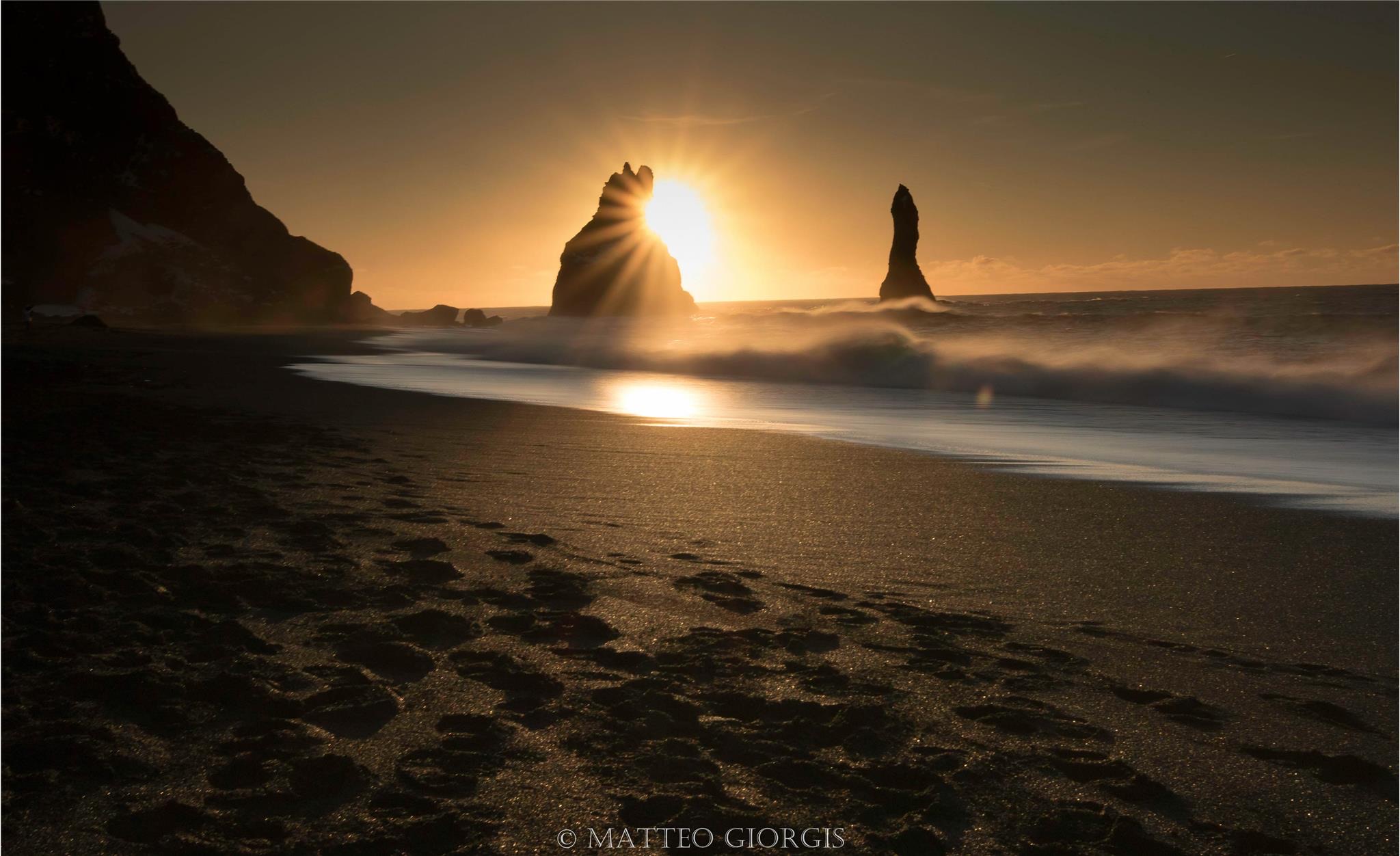 Sunrise at black sand beach
