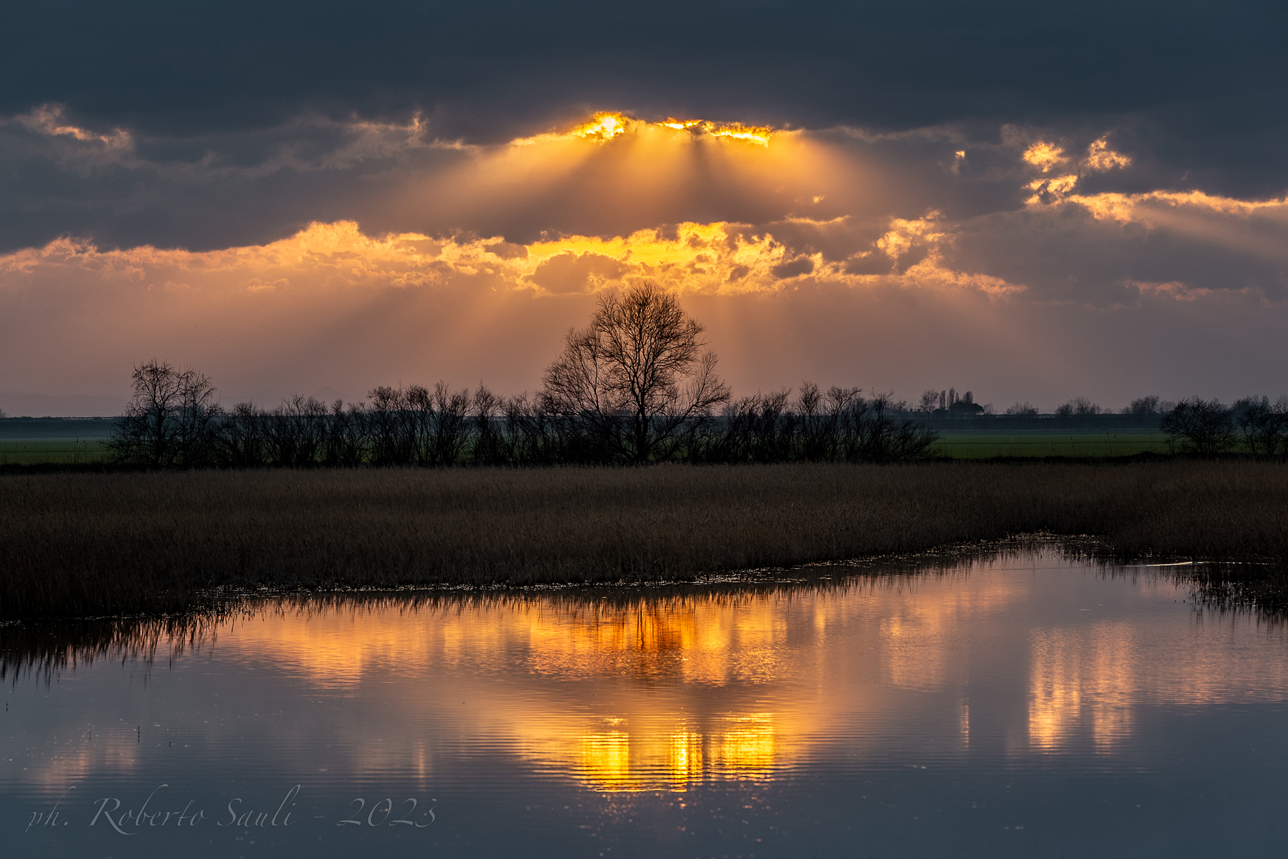 Tramonto sullo stagno