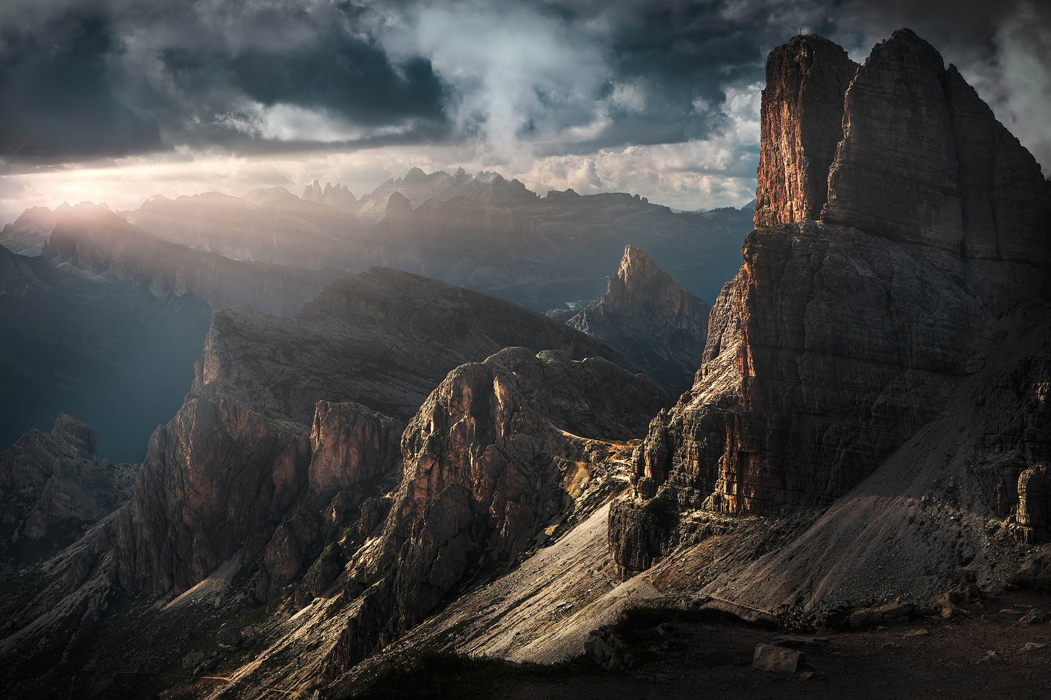 Setting Sun in the Dolomites