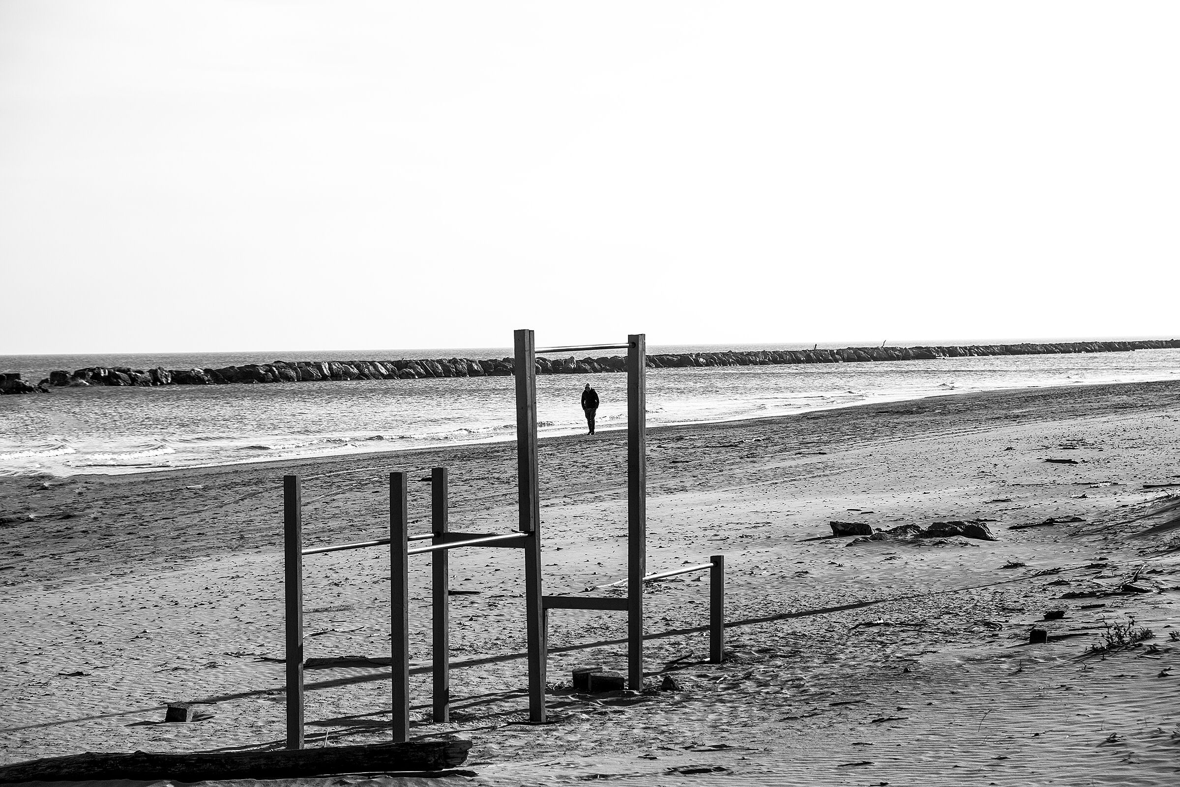 Collimation of a solitaire by the sea in winter