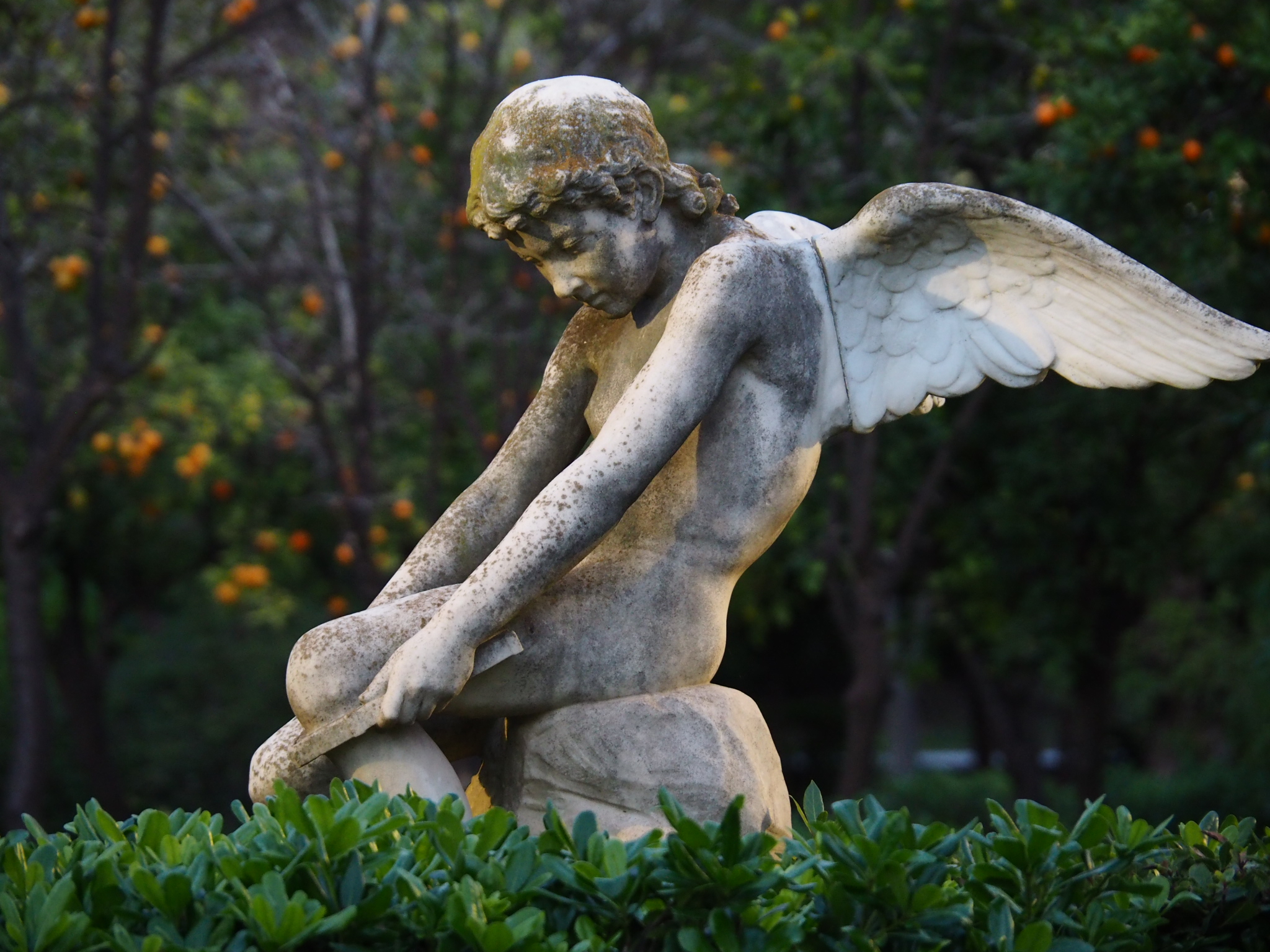 Eros breaking his bow at Zappeion. Athens