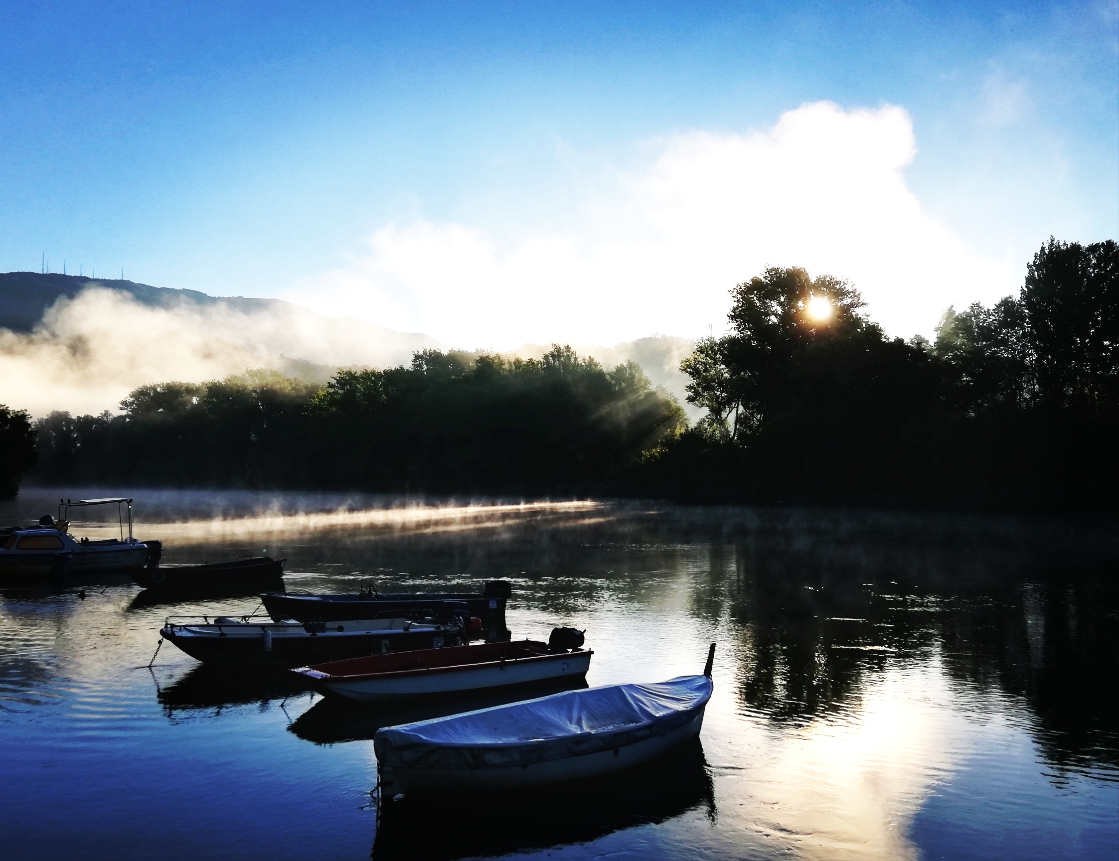 sunrise over the Adda River, July 2022