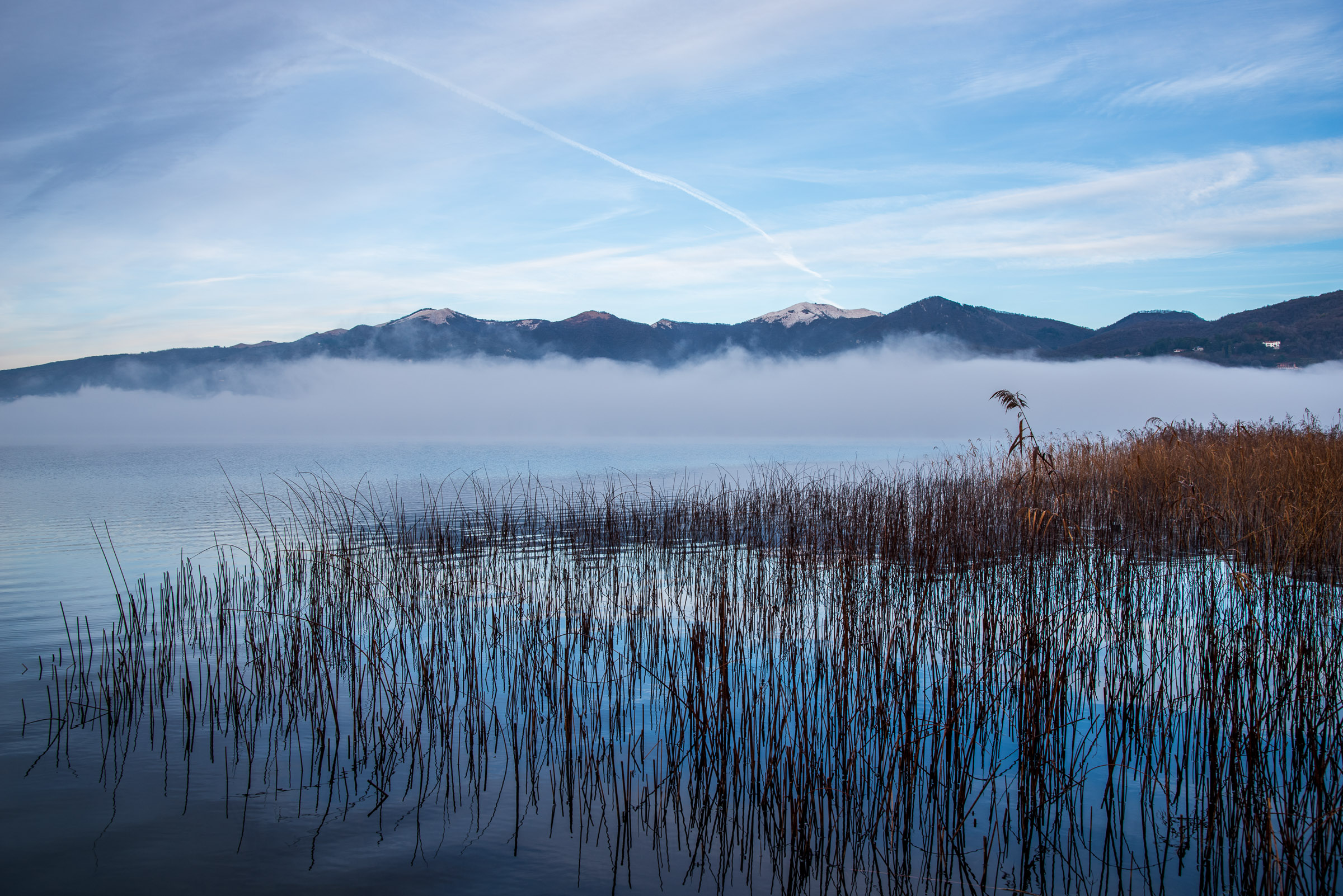 Nebbia mattutina sul Lago di Pusiano