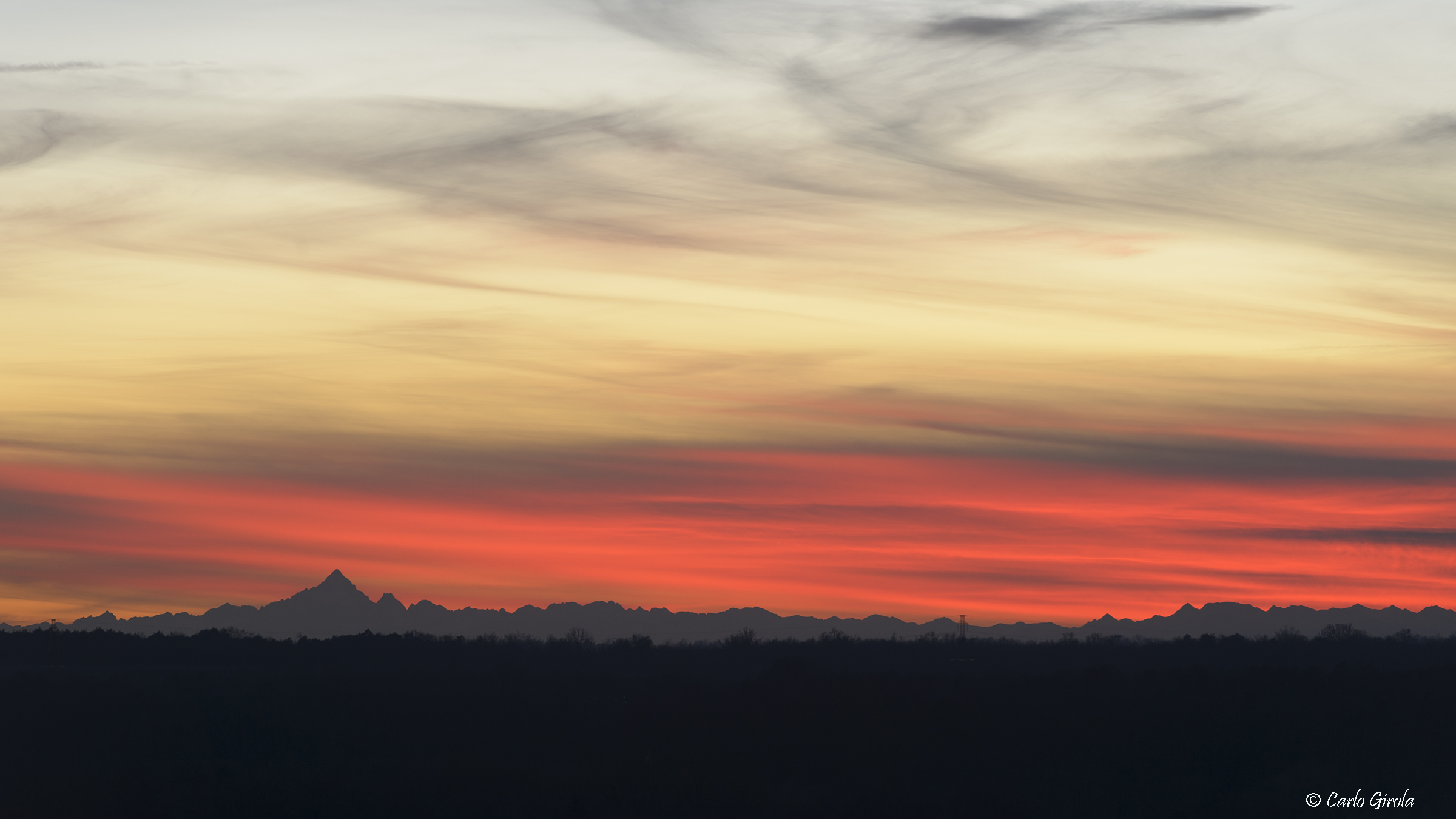 Monviso in today's sunset 4-1-24