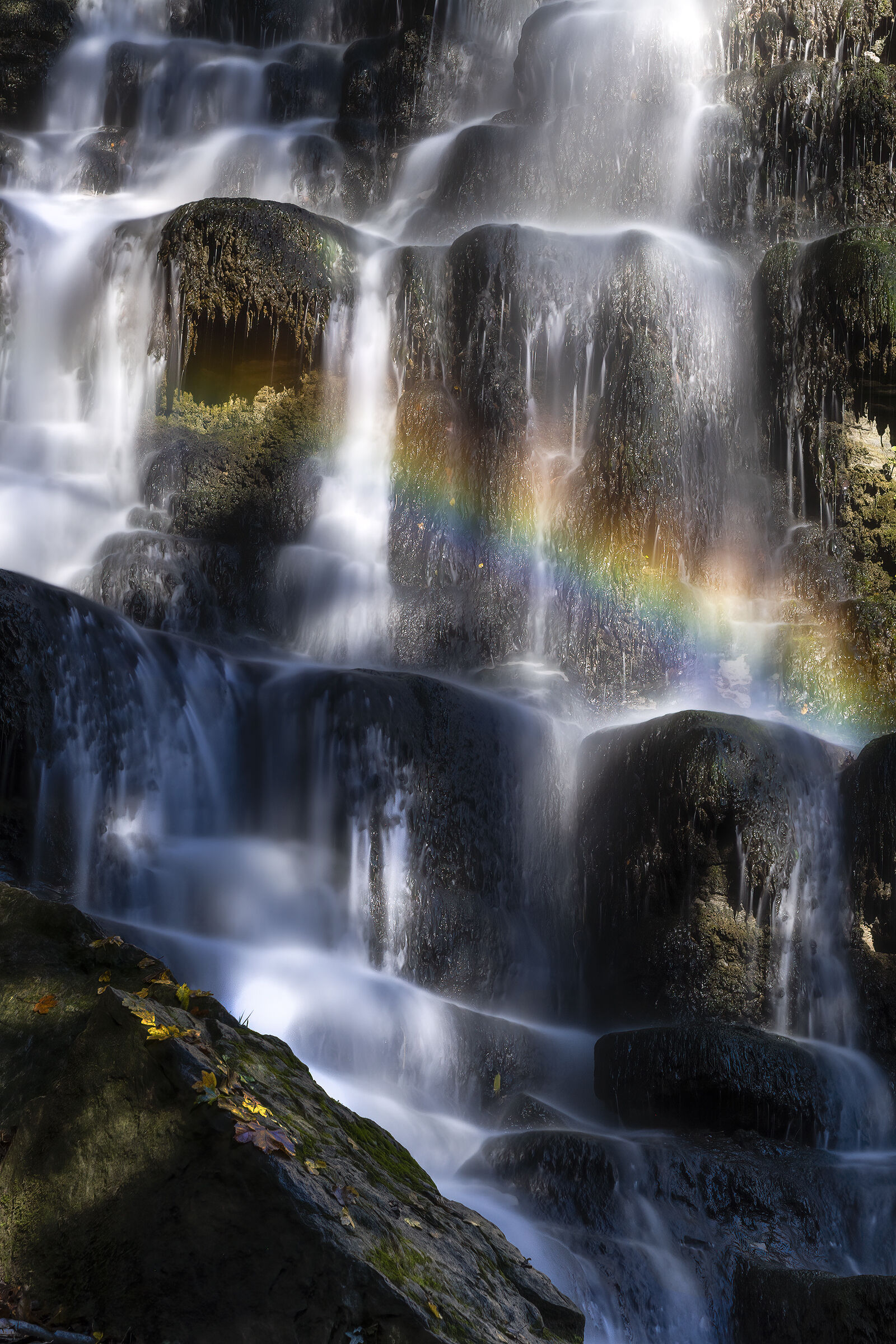 Waterfall with rainbow