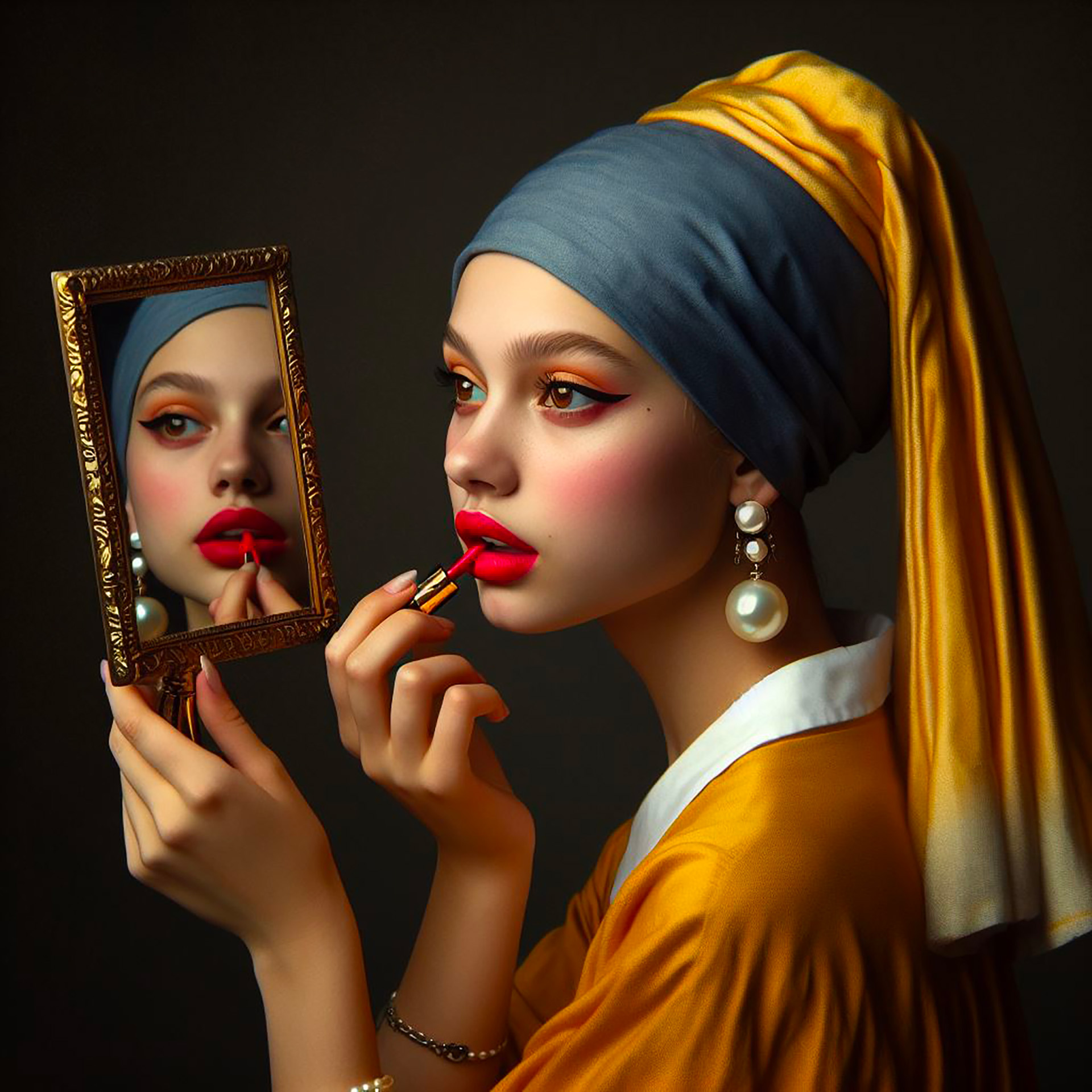 Preparations before the portrait