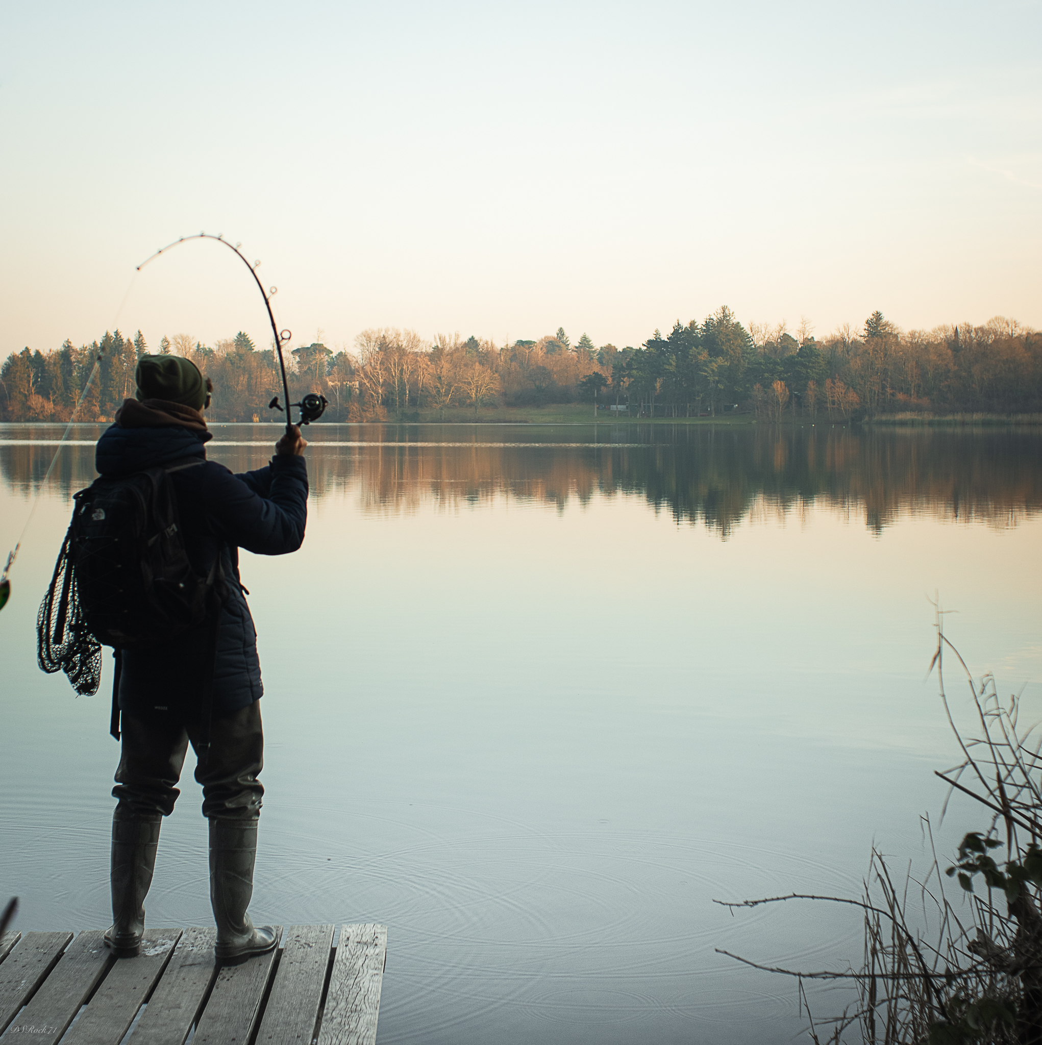 Il pescatore all'opera