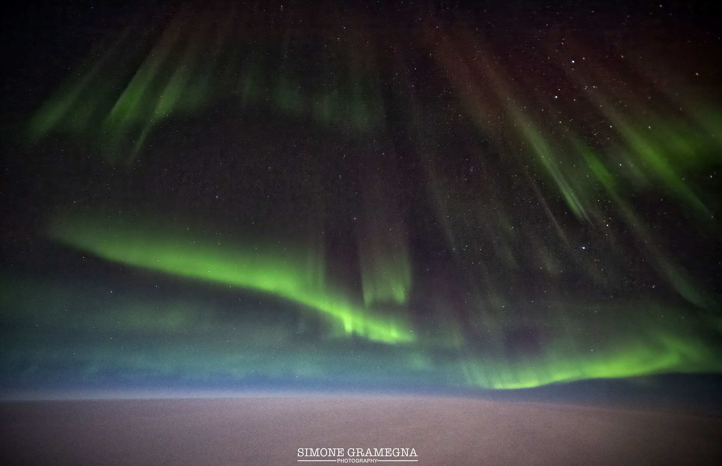 Aurora Boreale in volo alla latitudine 72 Nord