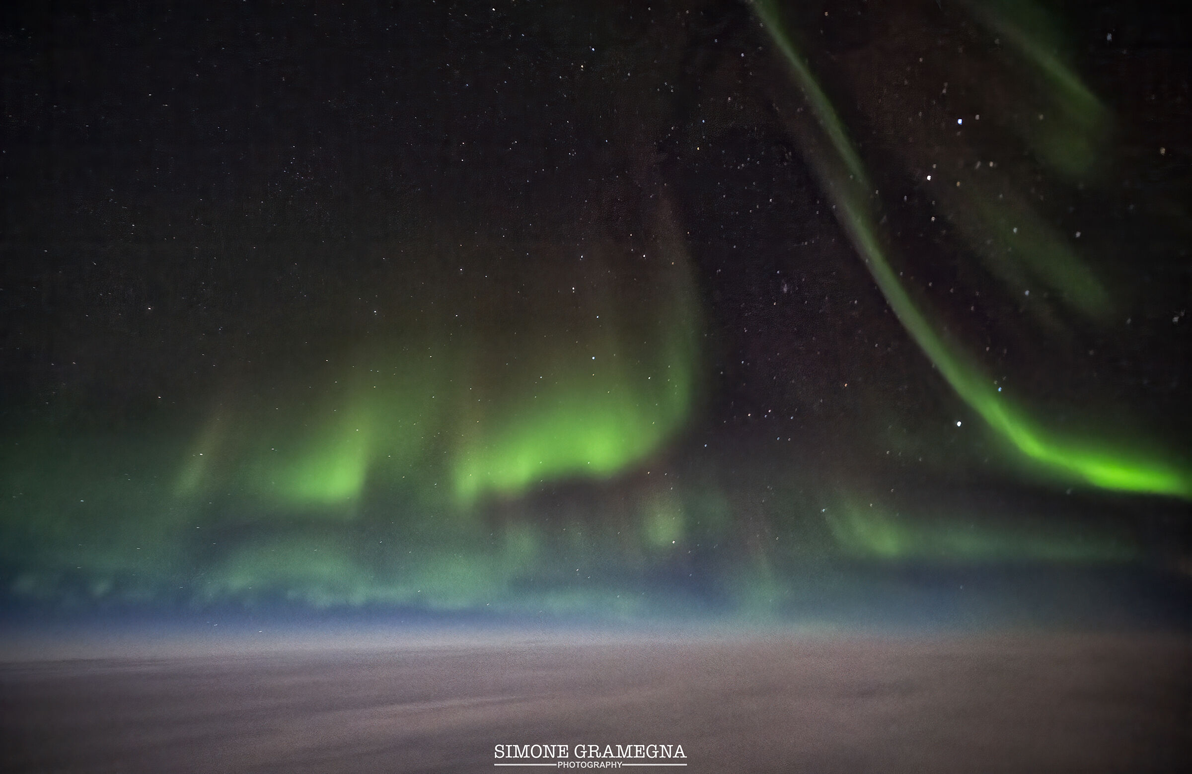 Aurora Boreale in volo alla latitudine 72 Nord