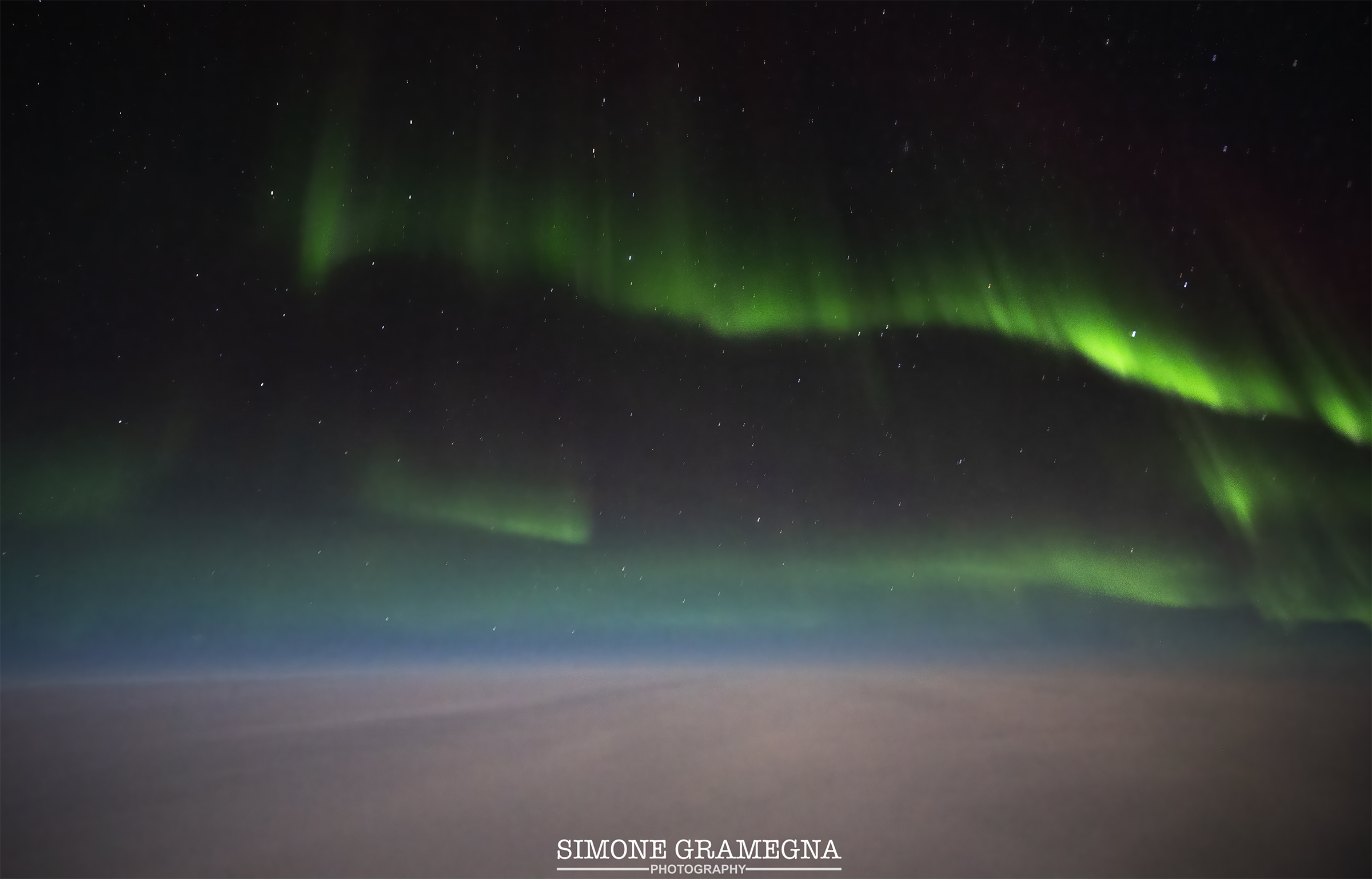 Aurora Boreale in volo alla latitudine 72 Nord
