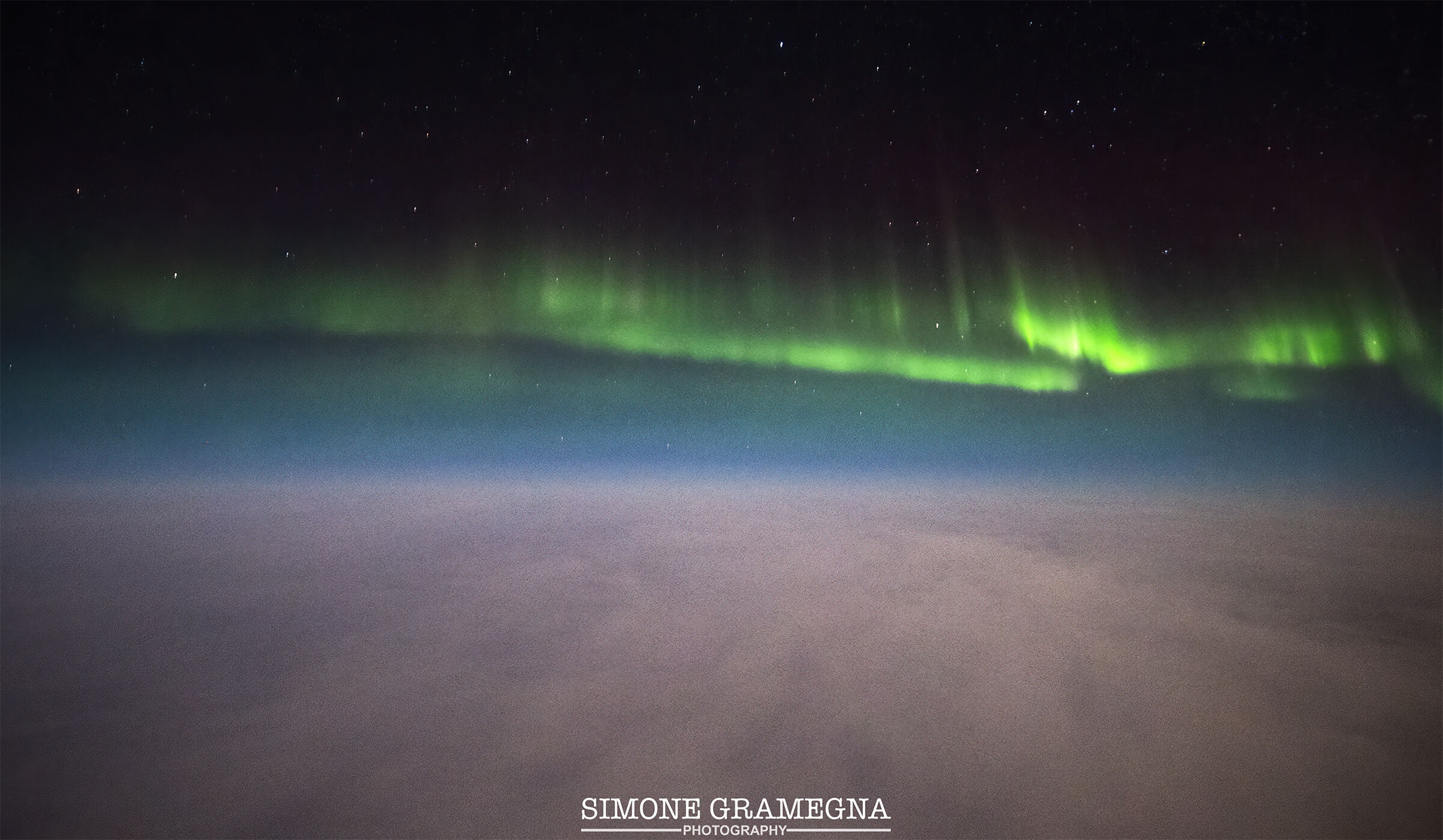 Aurora Boreale in volo alla latitudine 72 Nord