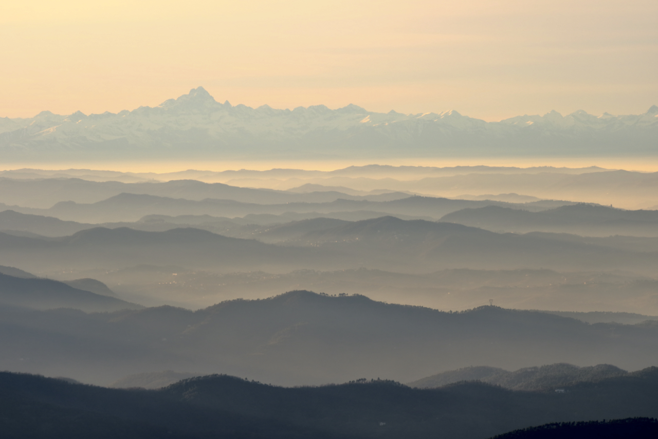 Monviso and the Apennines from Monte Tobbio