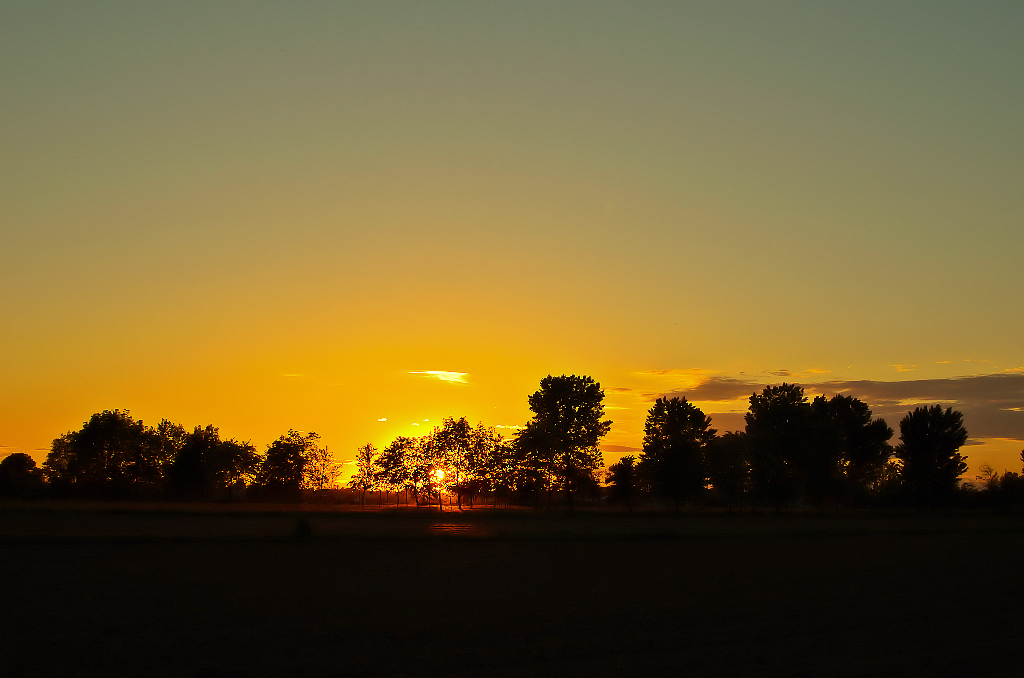 sunset in the countryside