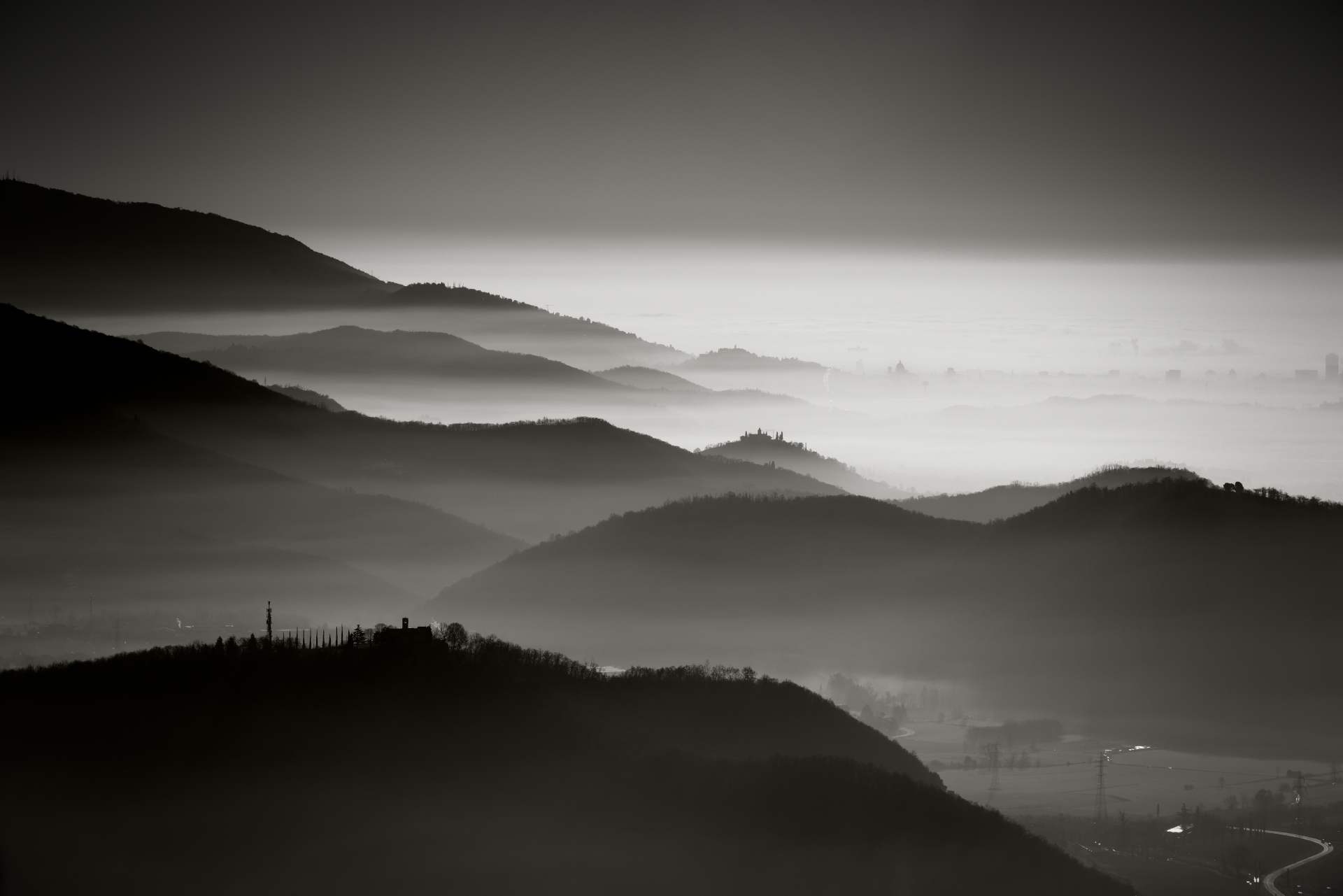 Nebbia su Brescia