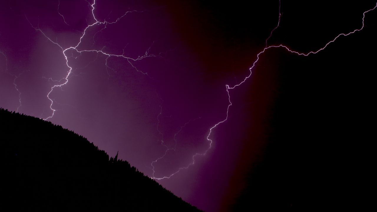 Lightning and mountains