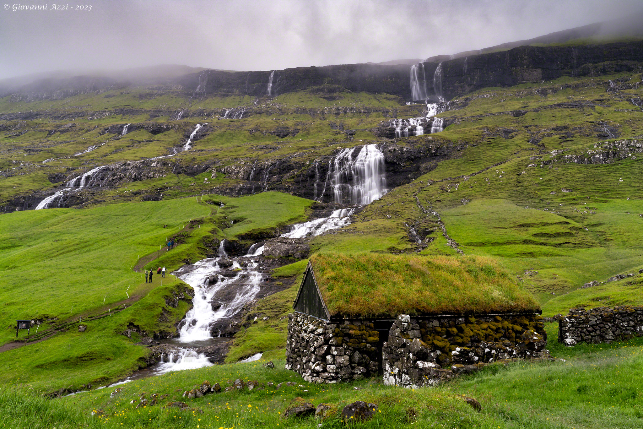 The little house and the waterfall