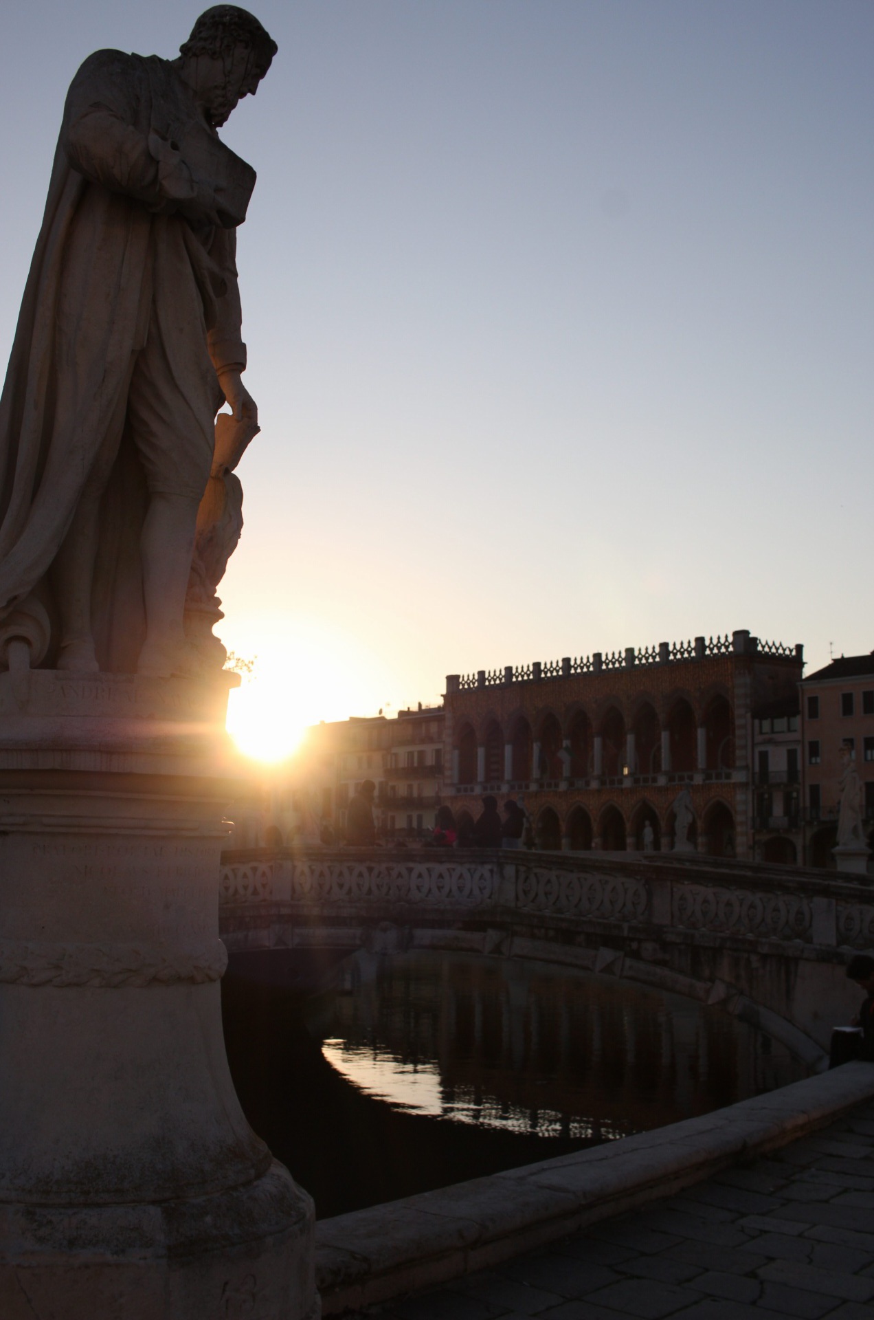 Statue facing the sun