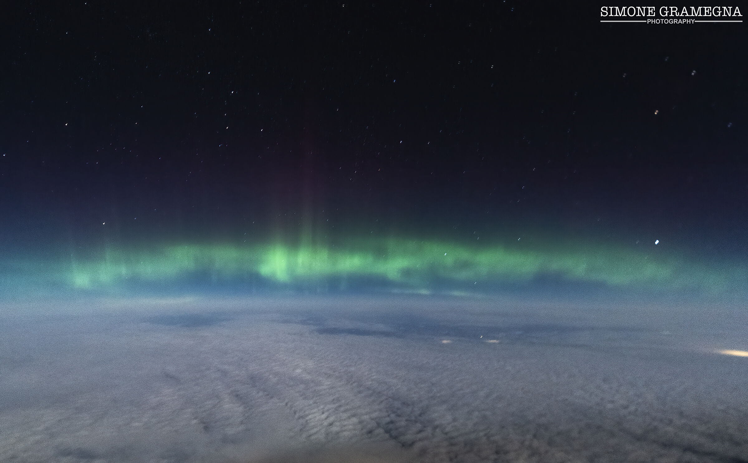 Northern Lights in flight