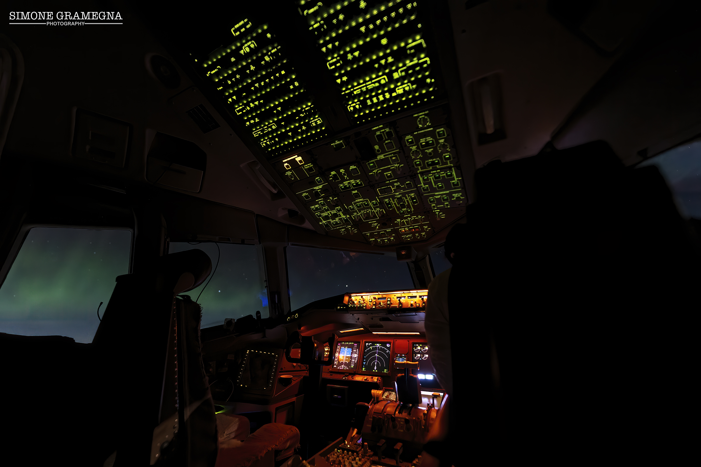 Northern Lights in flight