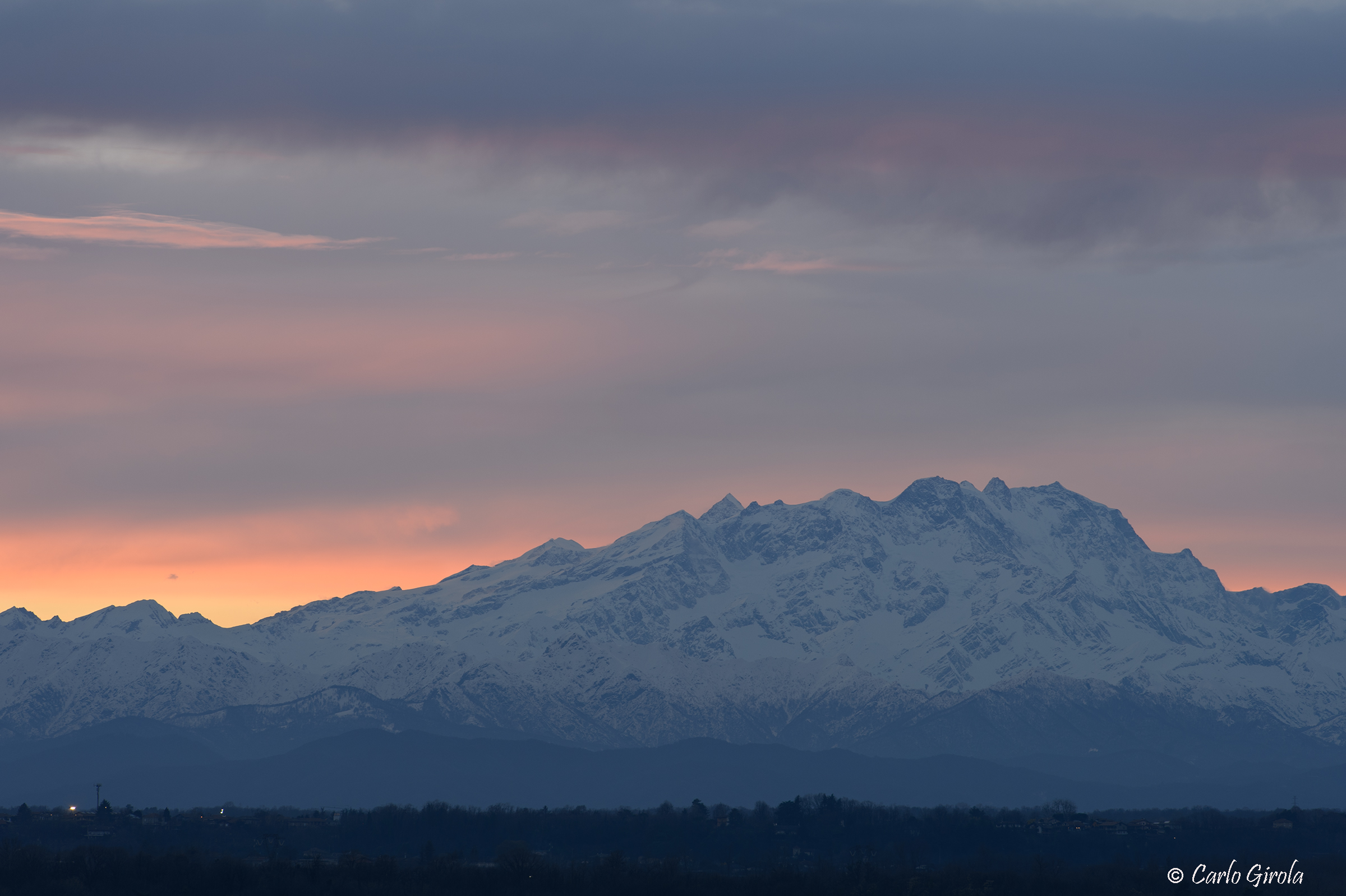Monte Rosa in today's sunset