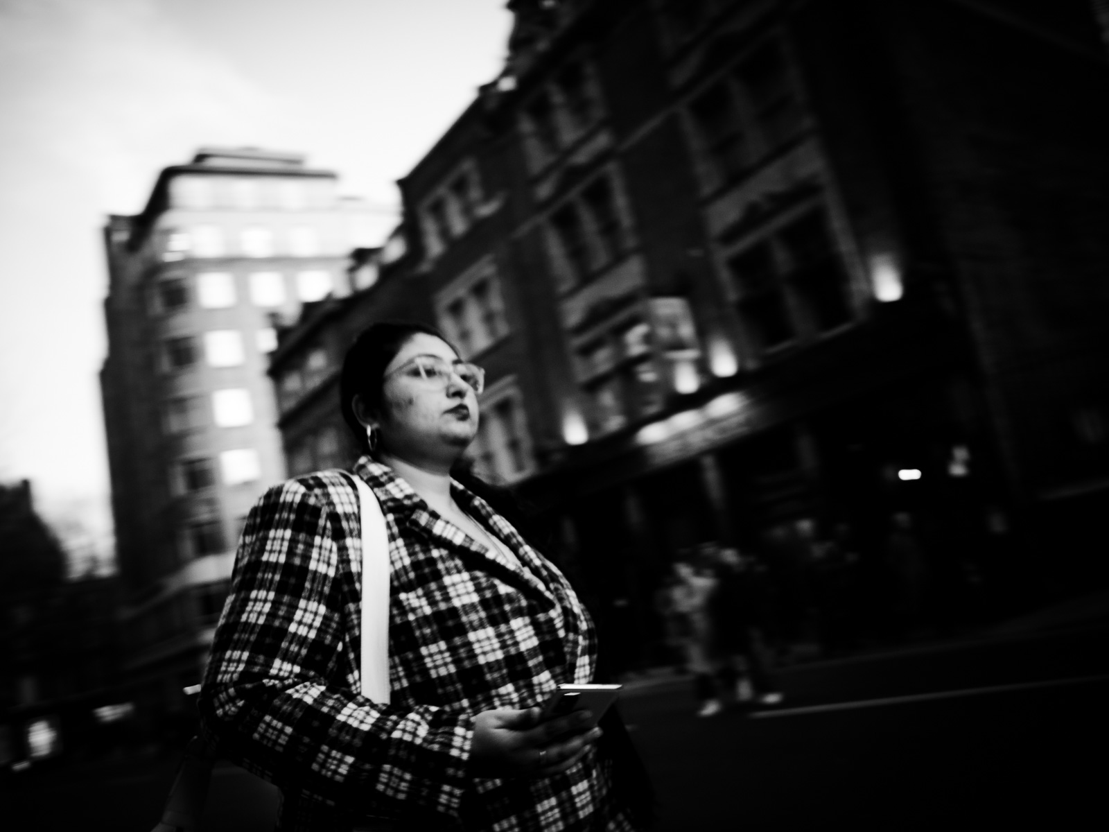 Walking in London with camera