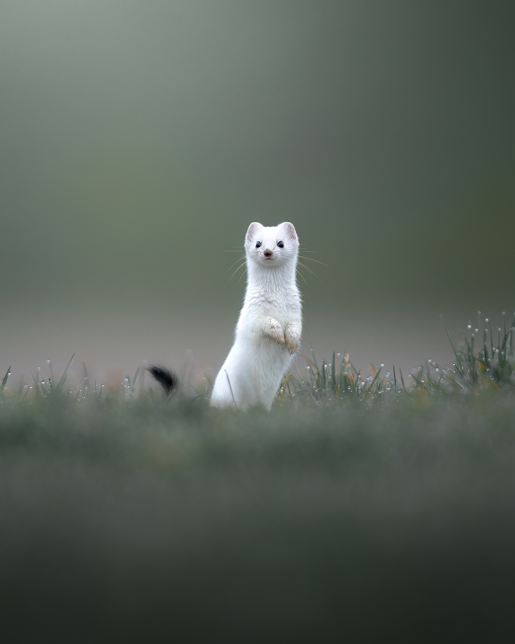 Ermellino, bianco su verde