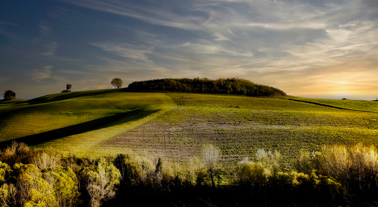 Tuscany hills at sunset