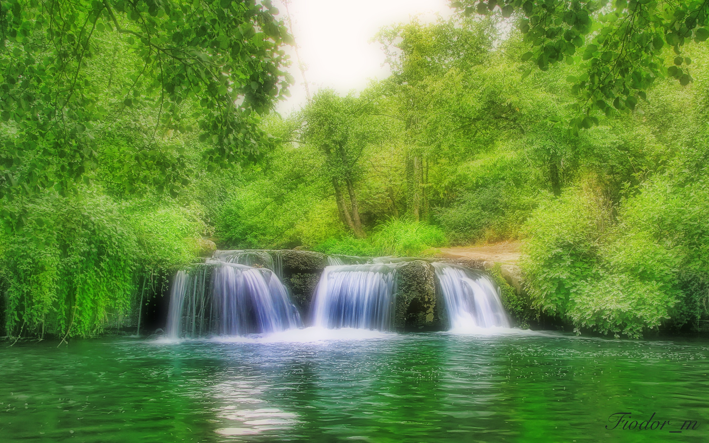 Waterfalls in the green