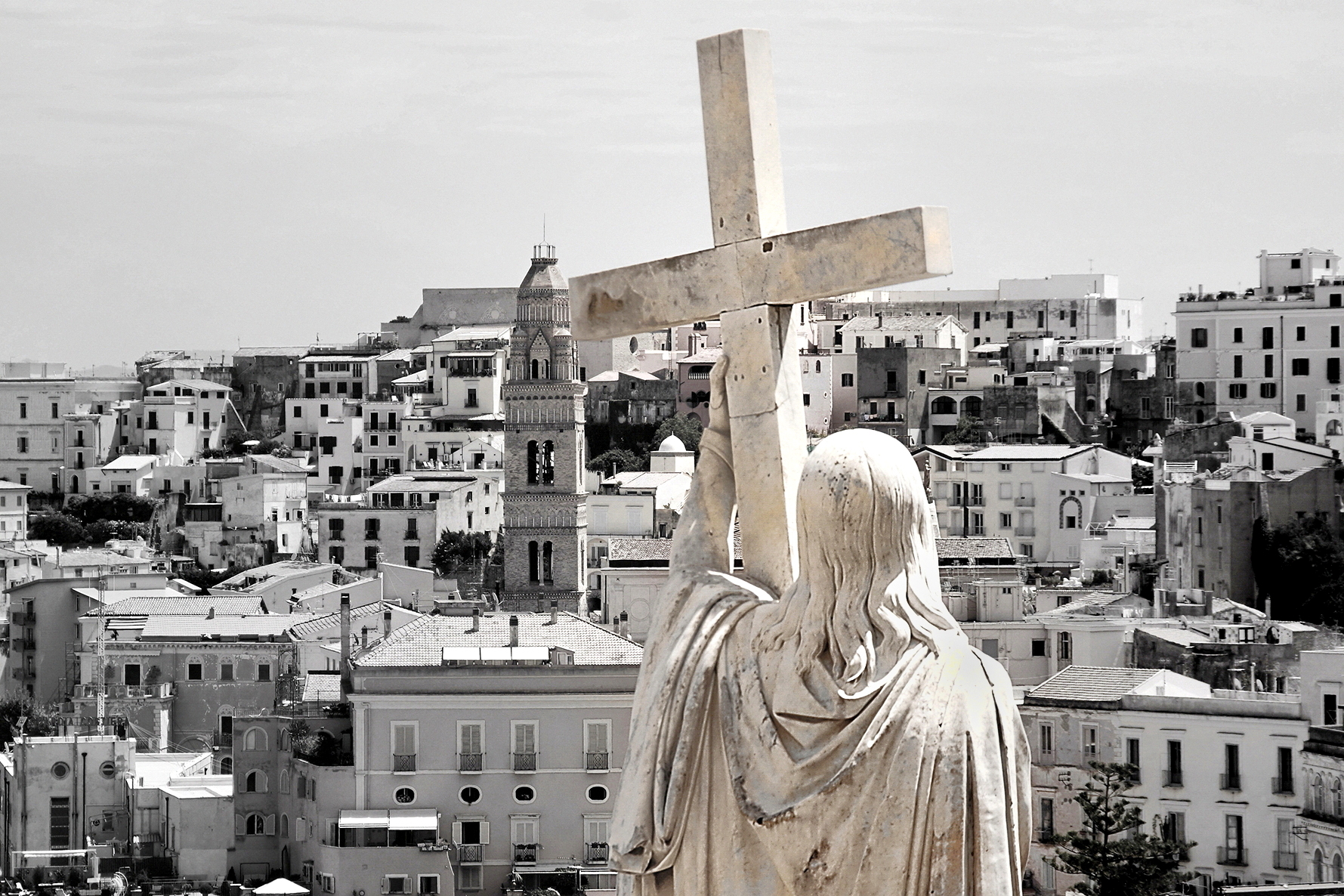 He looks at us bitterly and disappointed