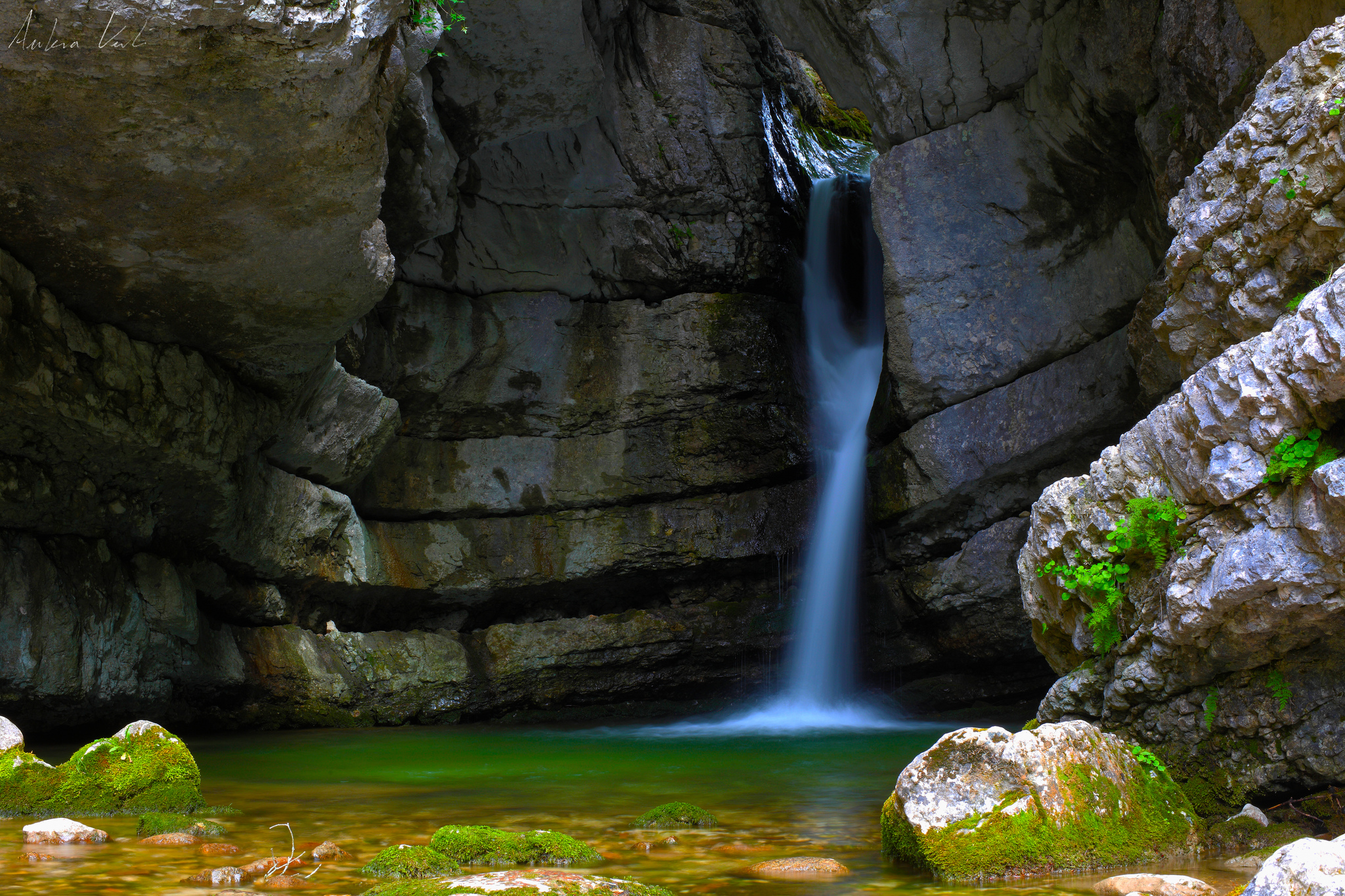 Waterfall in cave