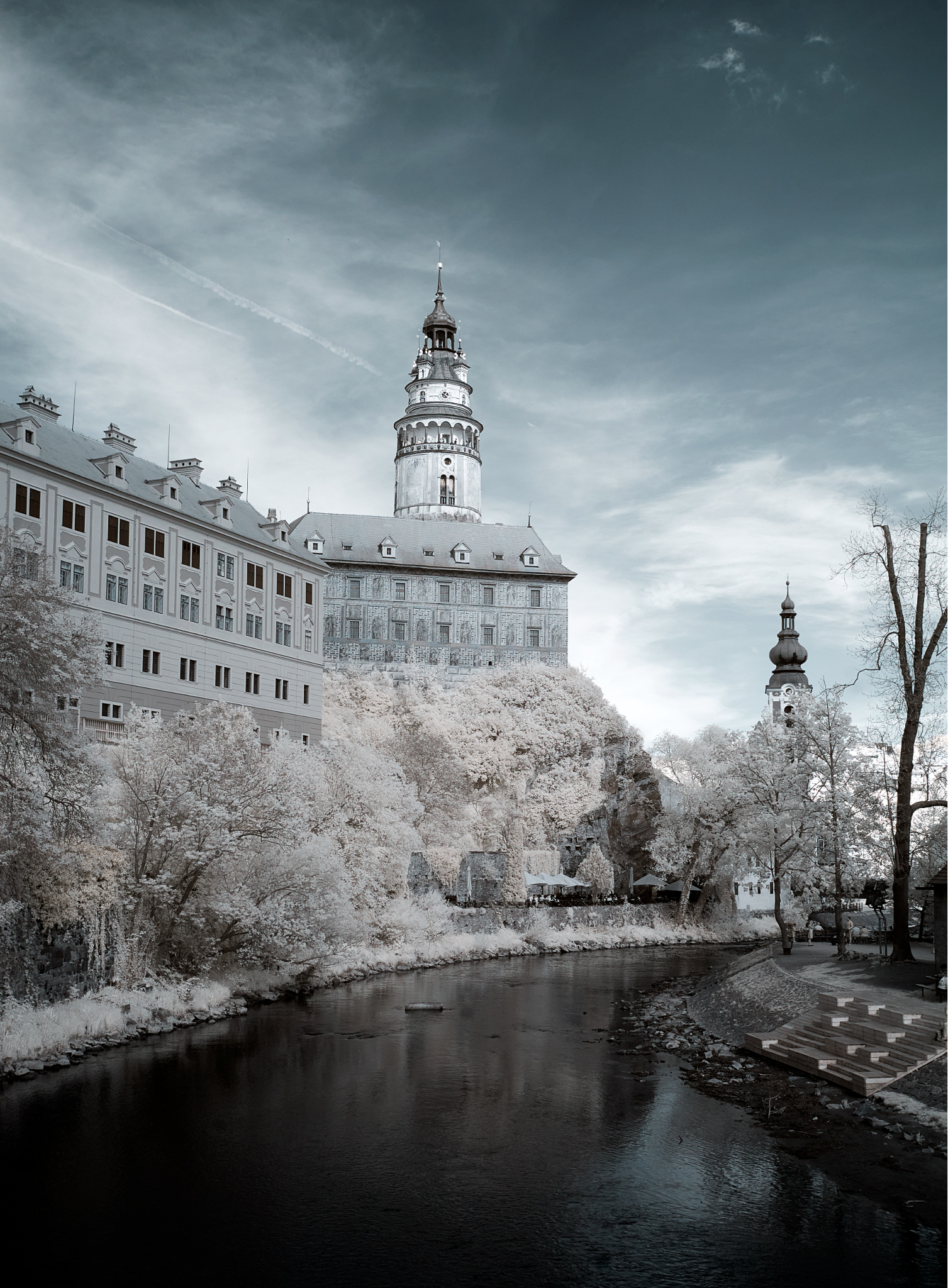 Cesky Krumlov castle, in infrared