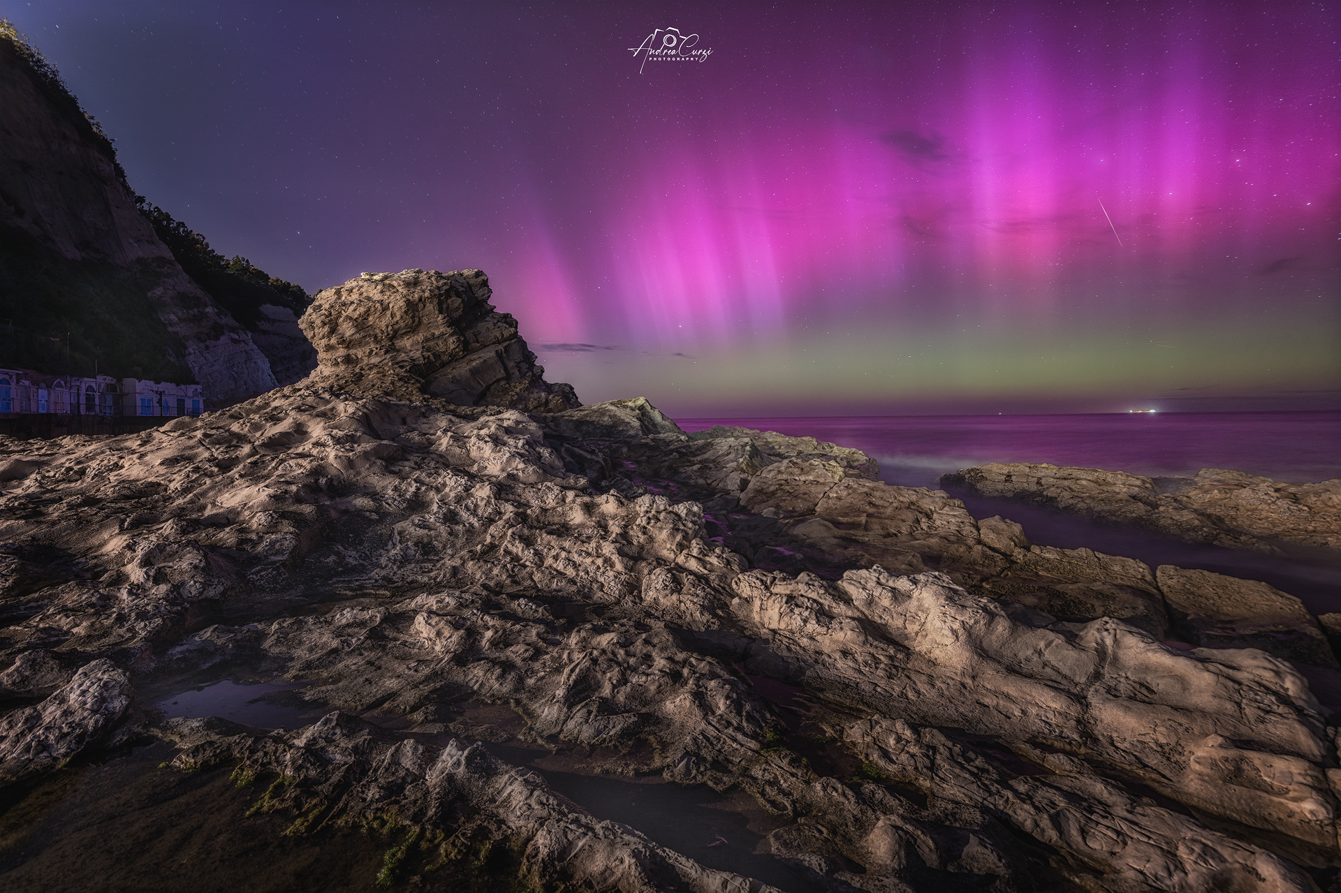 Aurora Borealis at the Pope's chair in Ancona