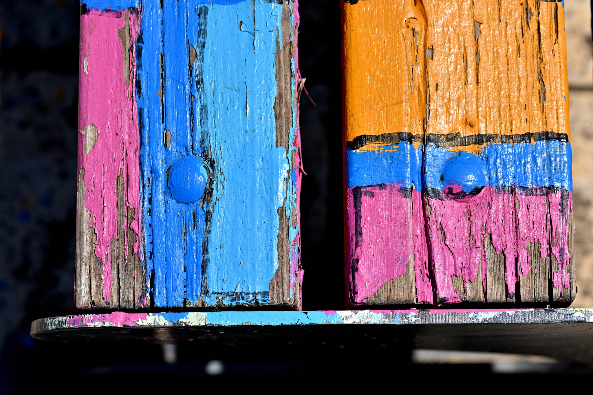Rainbow bench (detail)