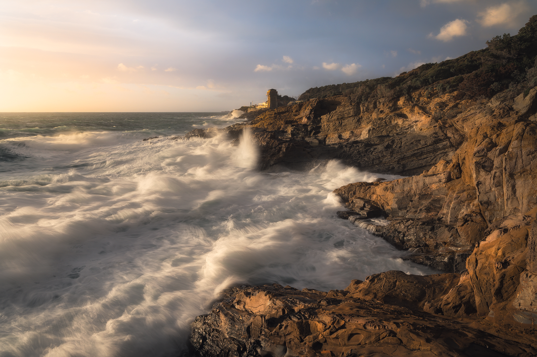Torre di Calafuria al tramonto