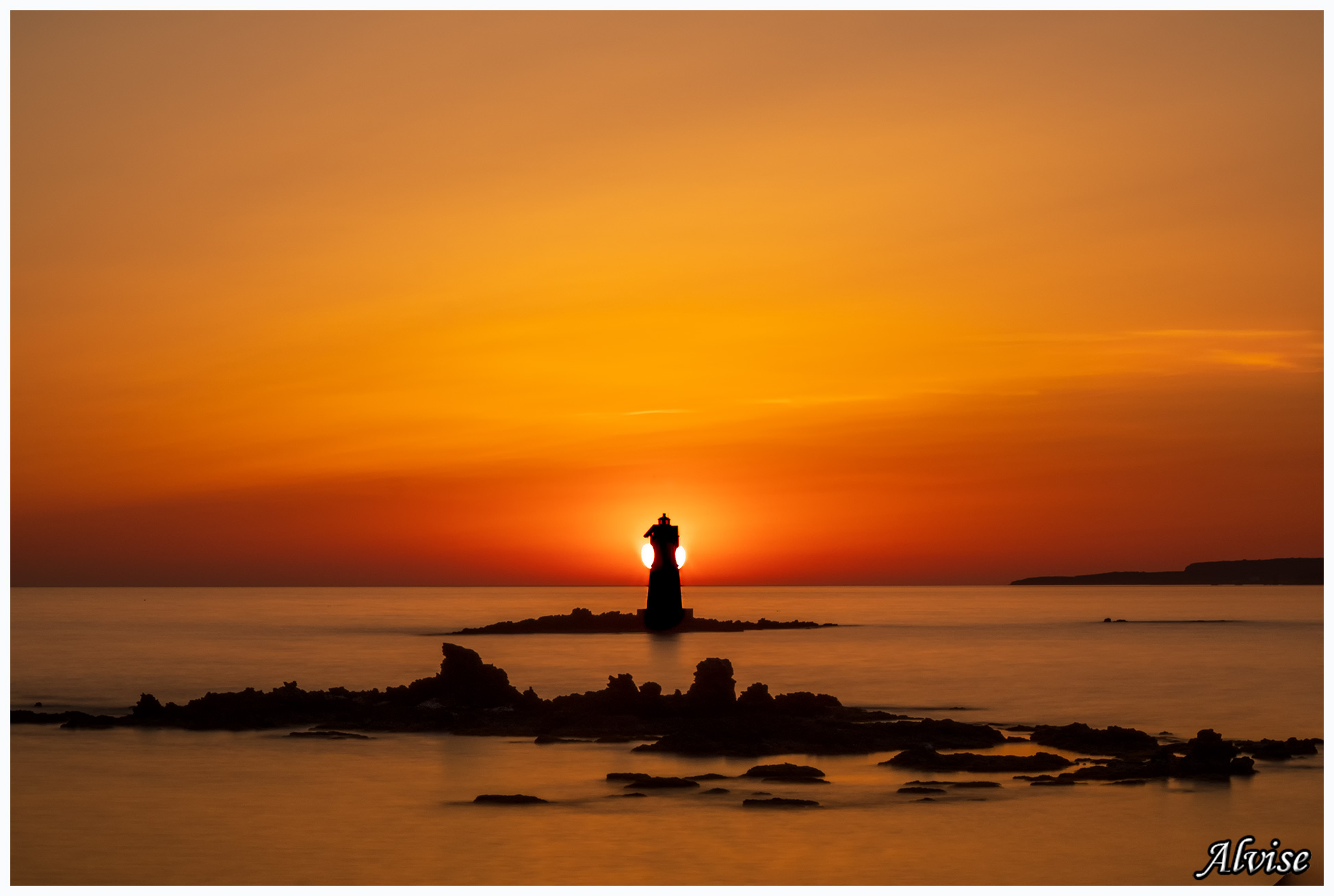 Sunset at the Mangiabarche lighthouse