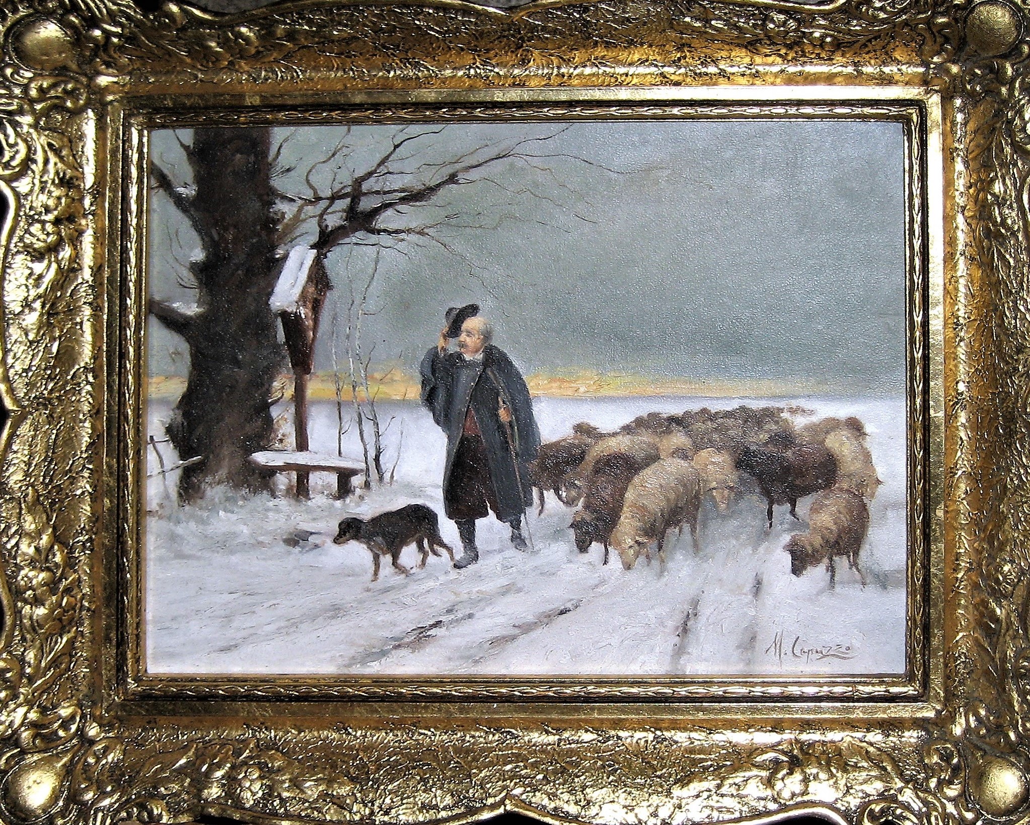 The shepherd greets the crucifix