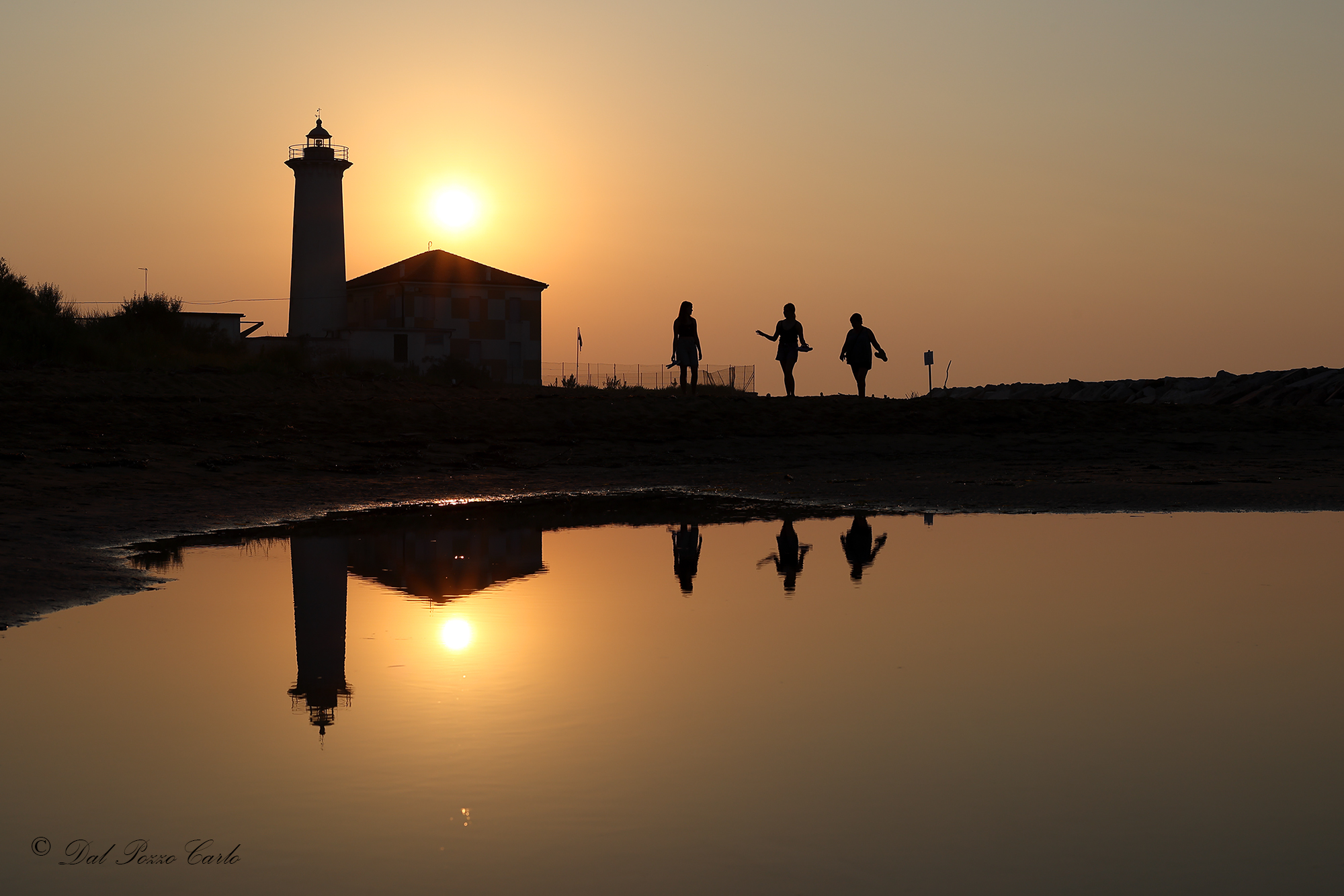 The lighthouse of Bibione at dawn
