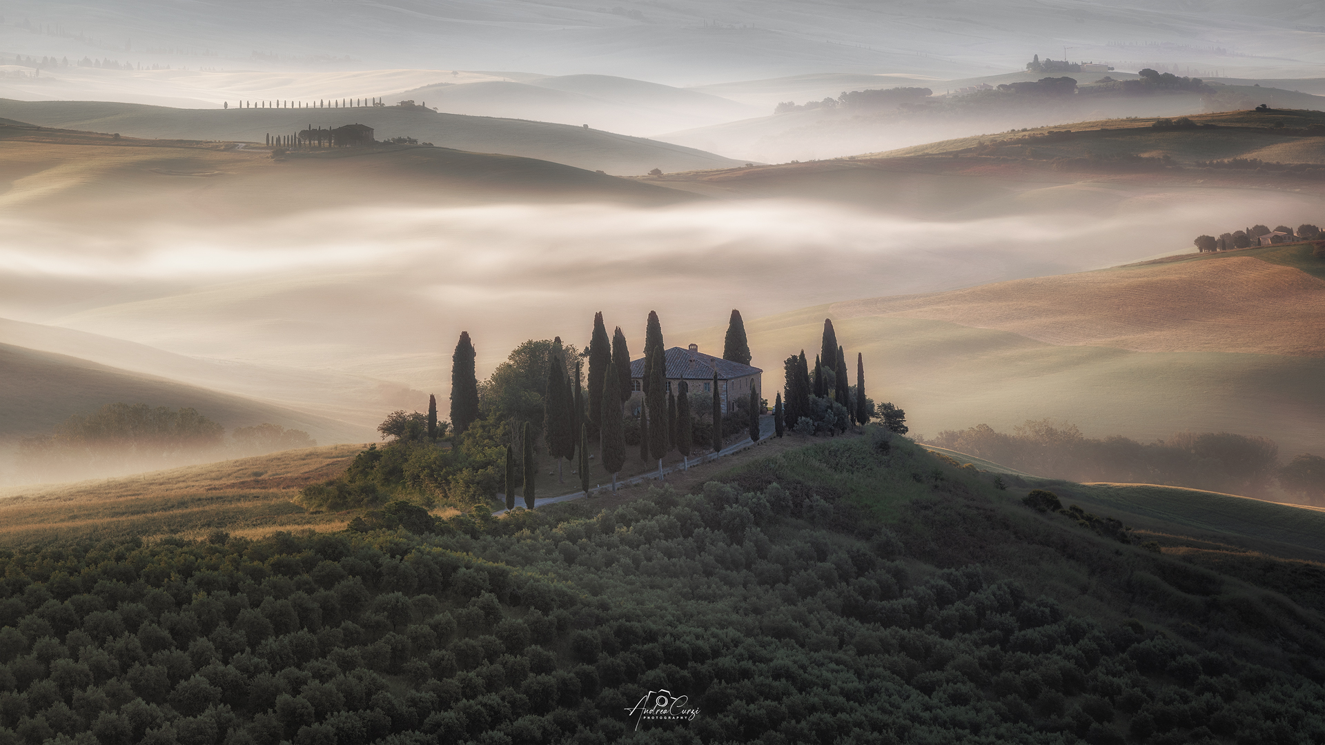 Sunrise at the Belvedere in Val D'orcia