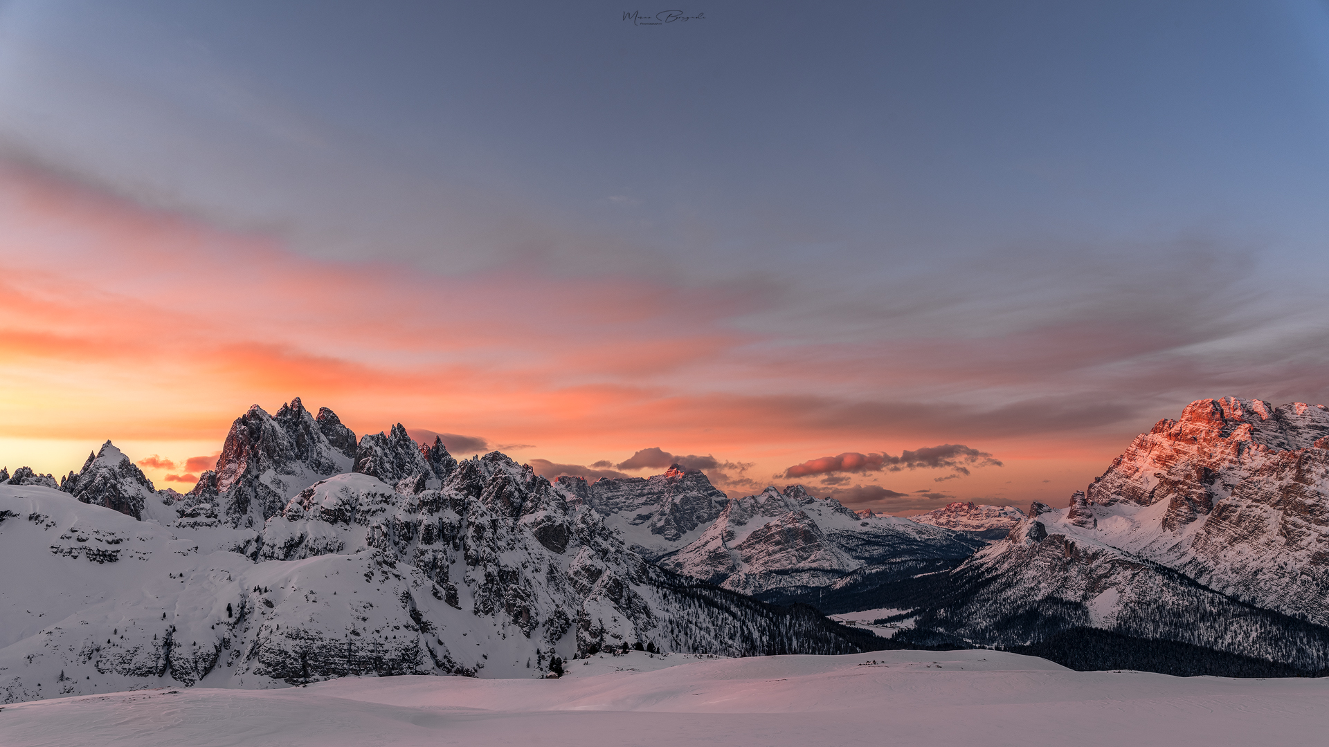 Sunrise on the Cadini di Misurina.